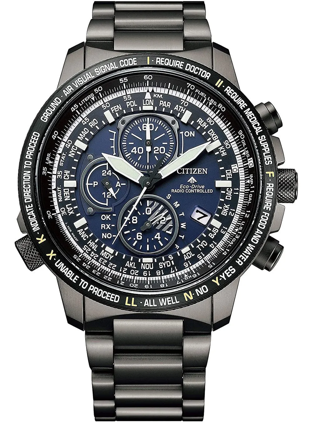 CITIZEN PROMASTER ECO-DRIVE RADIO CLOCK DIRECT FLIGHT AT8195-85L JAPAN MOV'T JDM