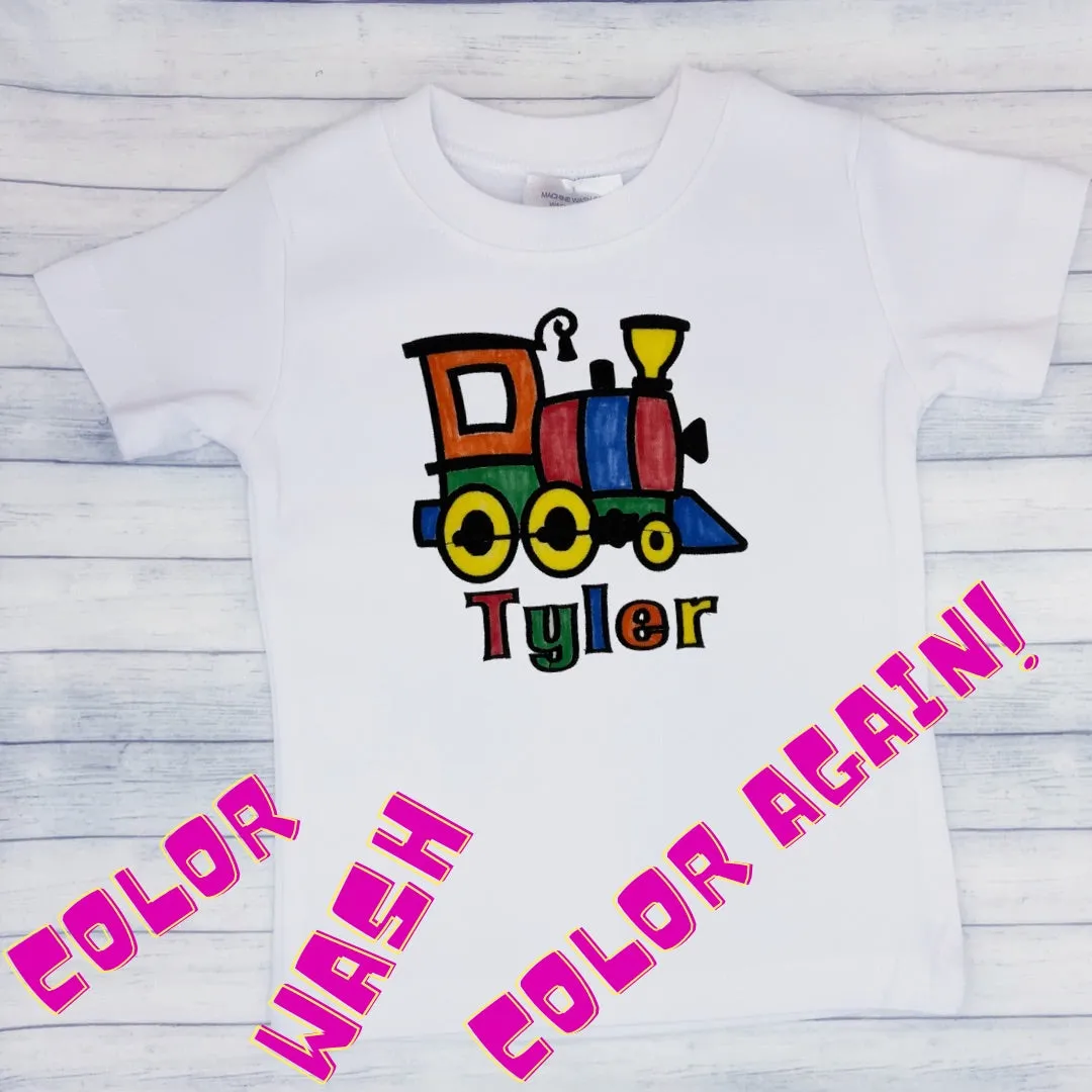 Color Me Embroidery - Train - Washable Markers Included
