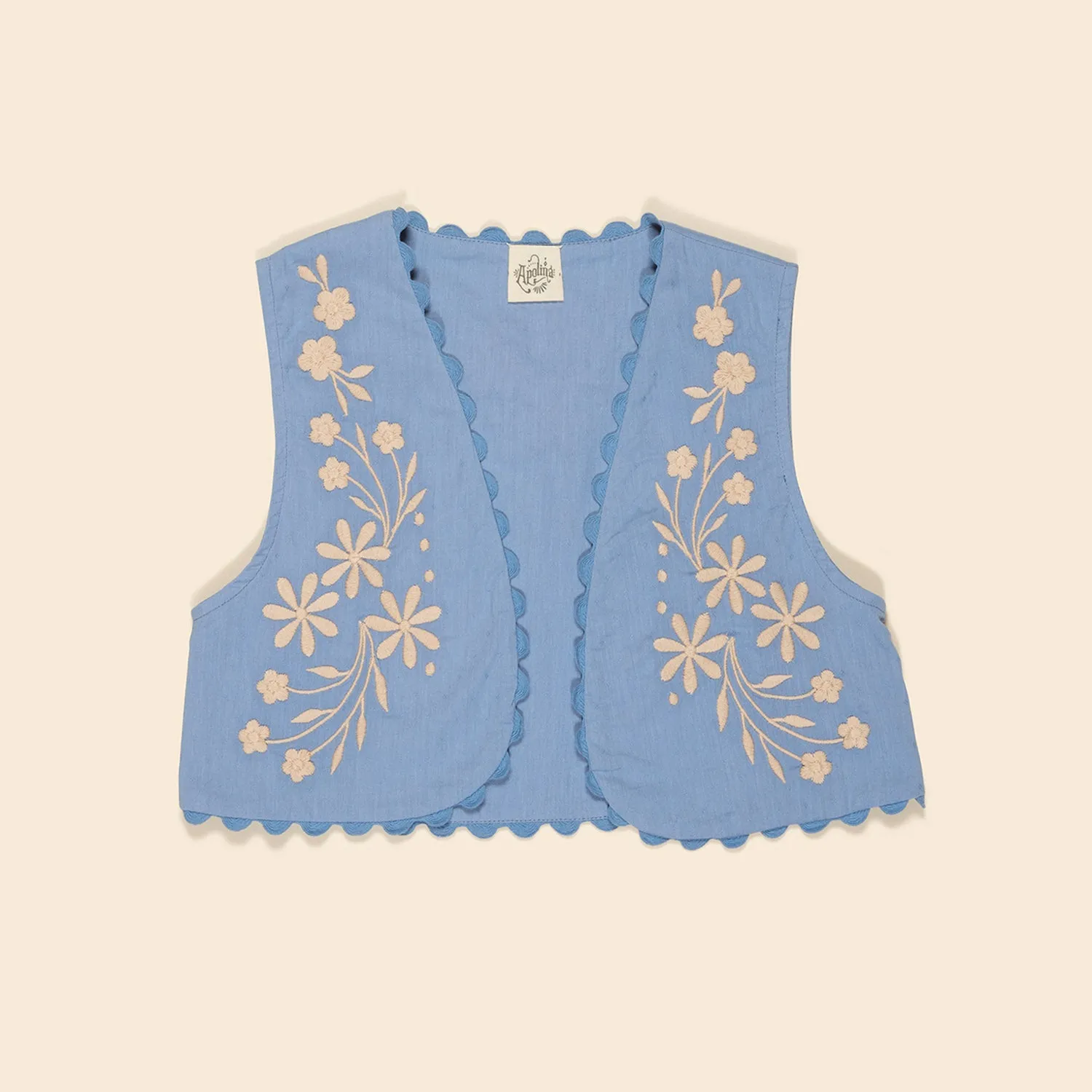 Cotton Bonnie Gilet - Cornflower