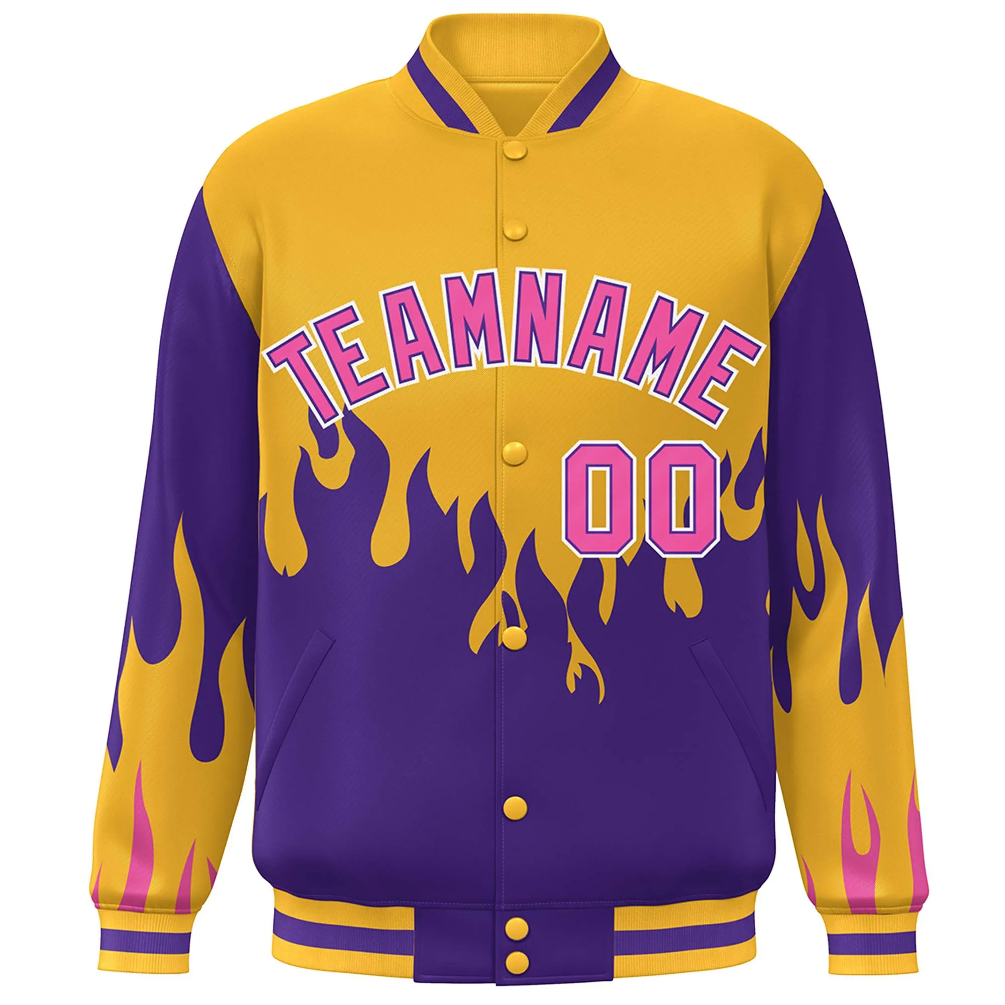 Custom Graffiti Pattern Flame Personalized Stitched Name Number Bomber Jackets Men's Varsity Full-Snap Jacket