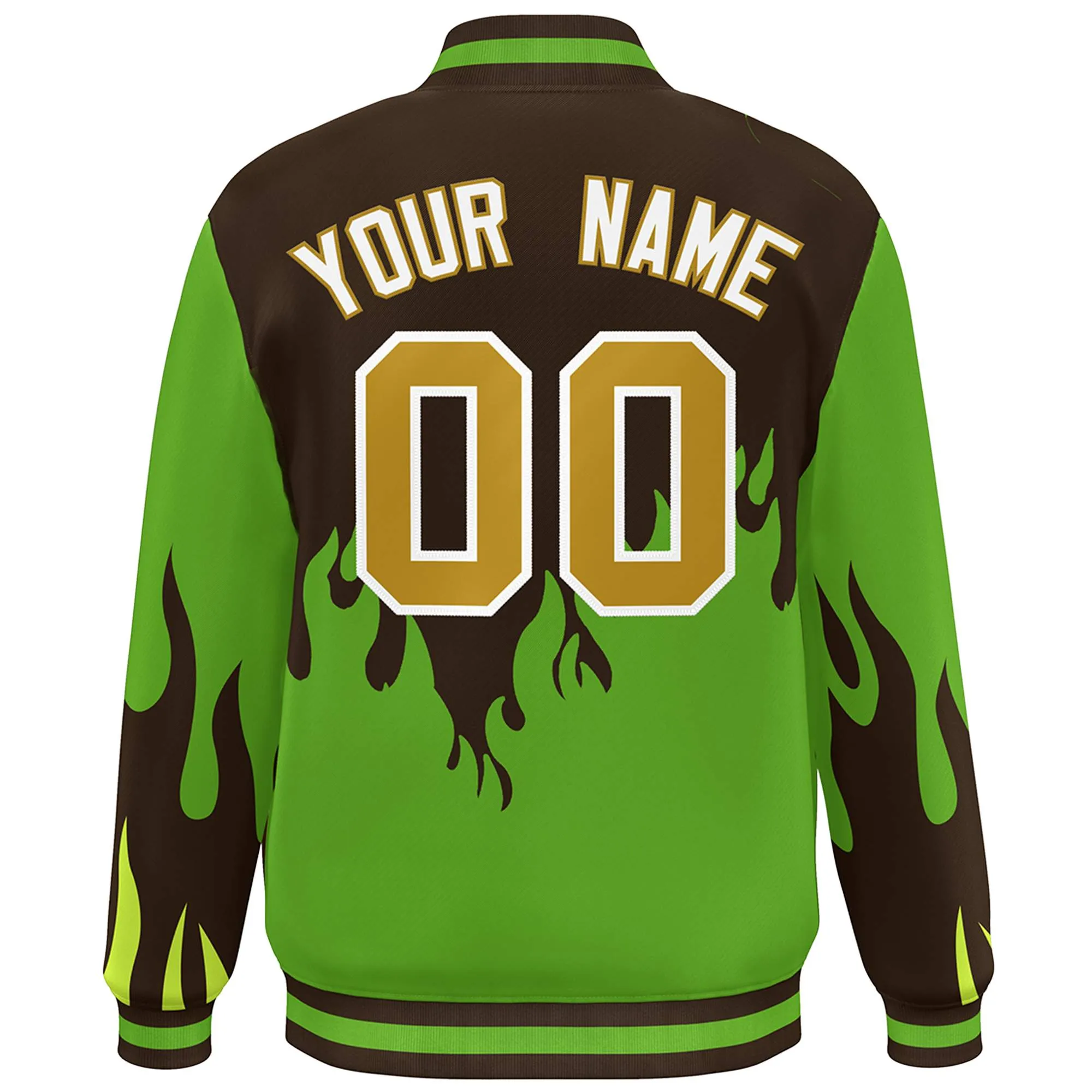 Custom Graffiti Pattern Flame Personalized Stitched Name Number Bomber Jackets Men's Varsity Full-Snap Jacket