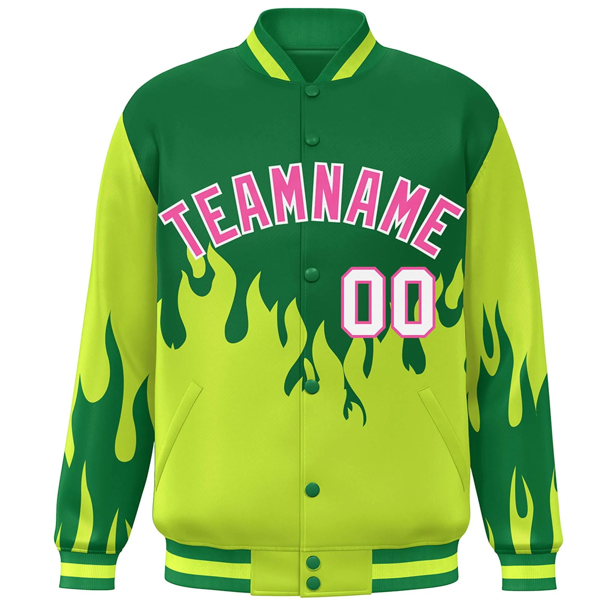 Custom Graffiti Pattern Flame Personalized Stitched Name Number Bomber Jackets Men's Varsity Full-Snap Jacket
