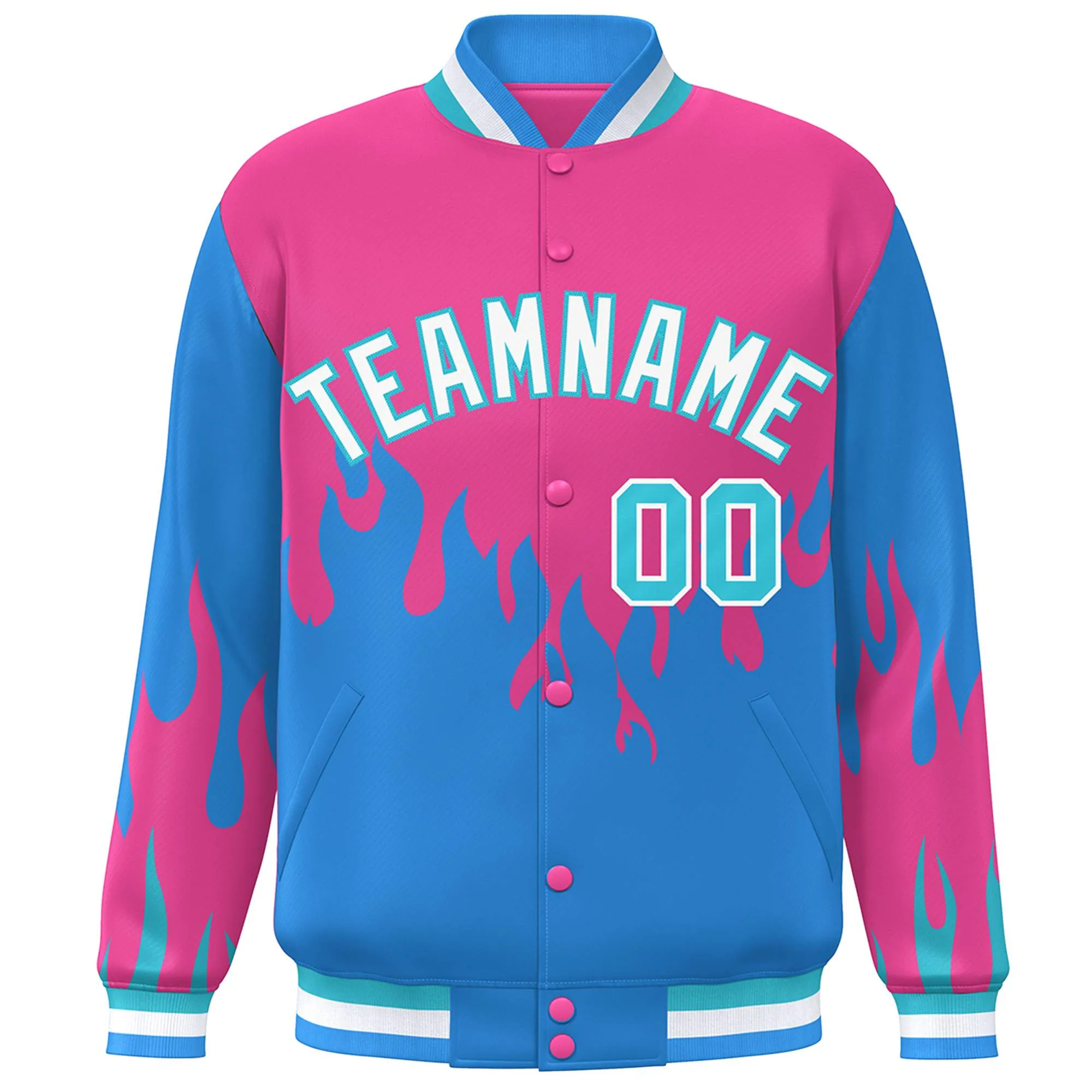 Custom Graffiti Pattern Flame Personalized Stitched Name Number Bomber Jackets Men's Varsity Full-Snap Jacket