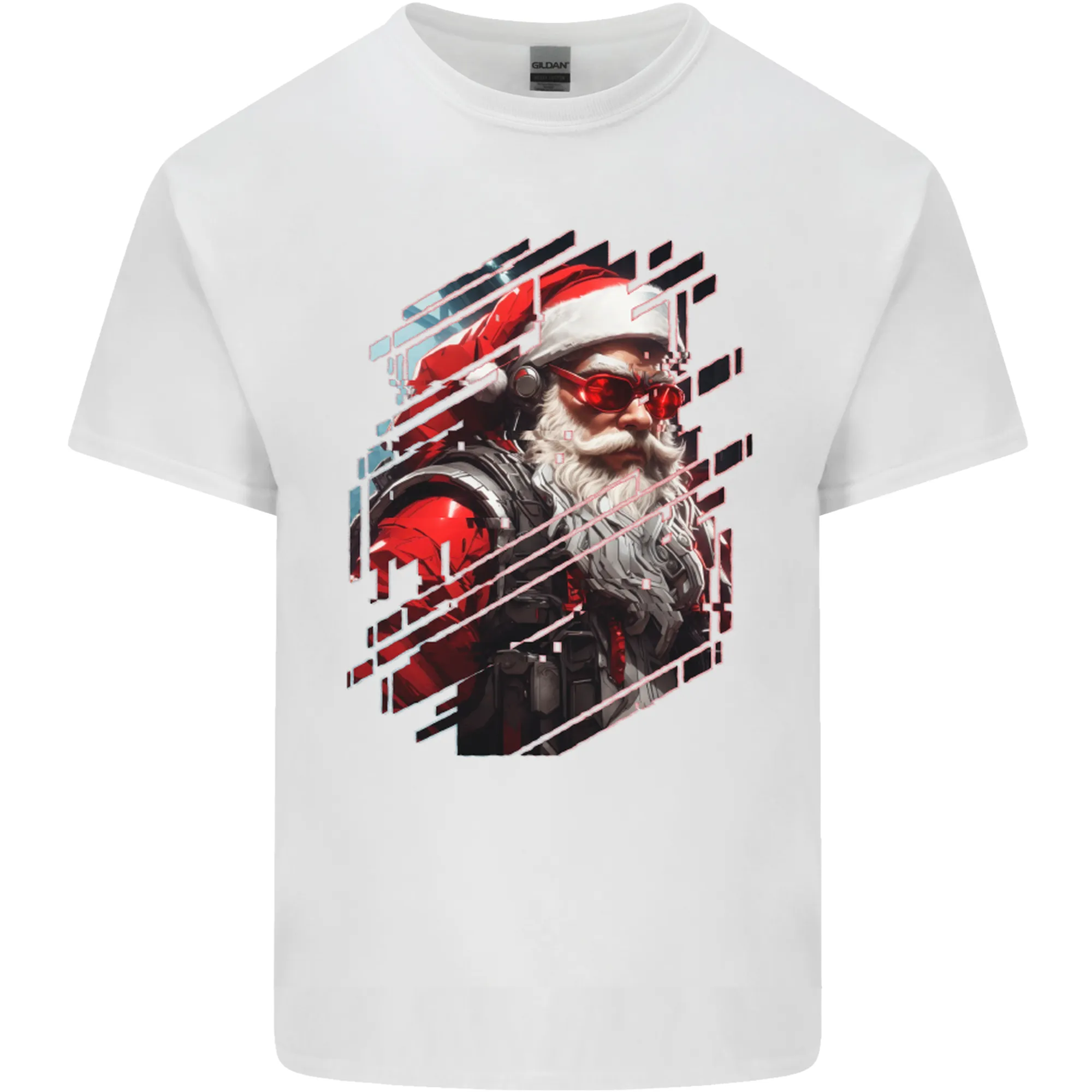 Cyberpunk Santa Claus Christmas Xmas Mens Light Cotton T-Shirt