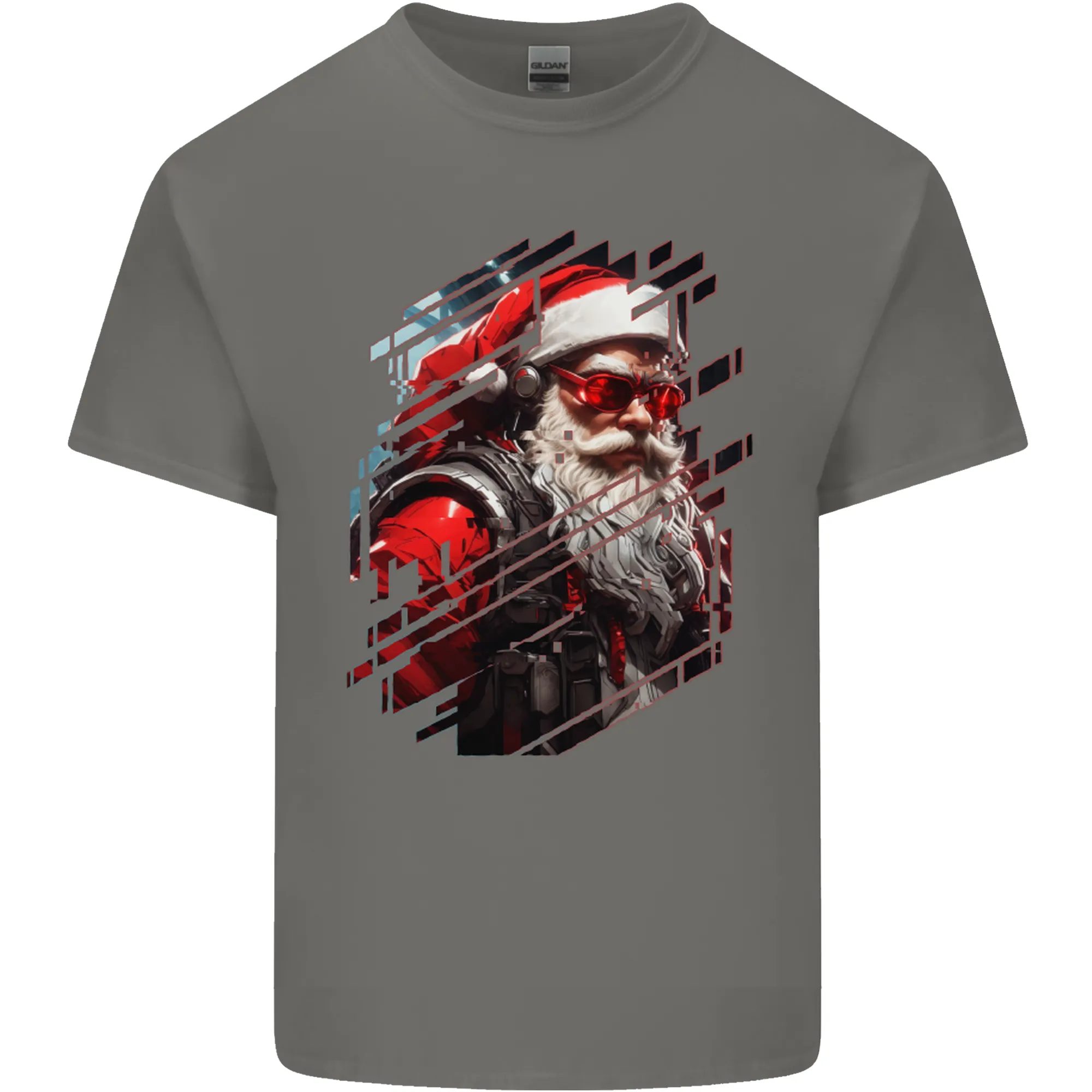 Cyberpunk Santa Claus Christmas Xmas Mens Light Cotton T-Shirt