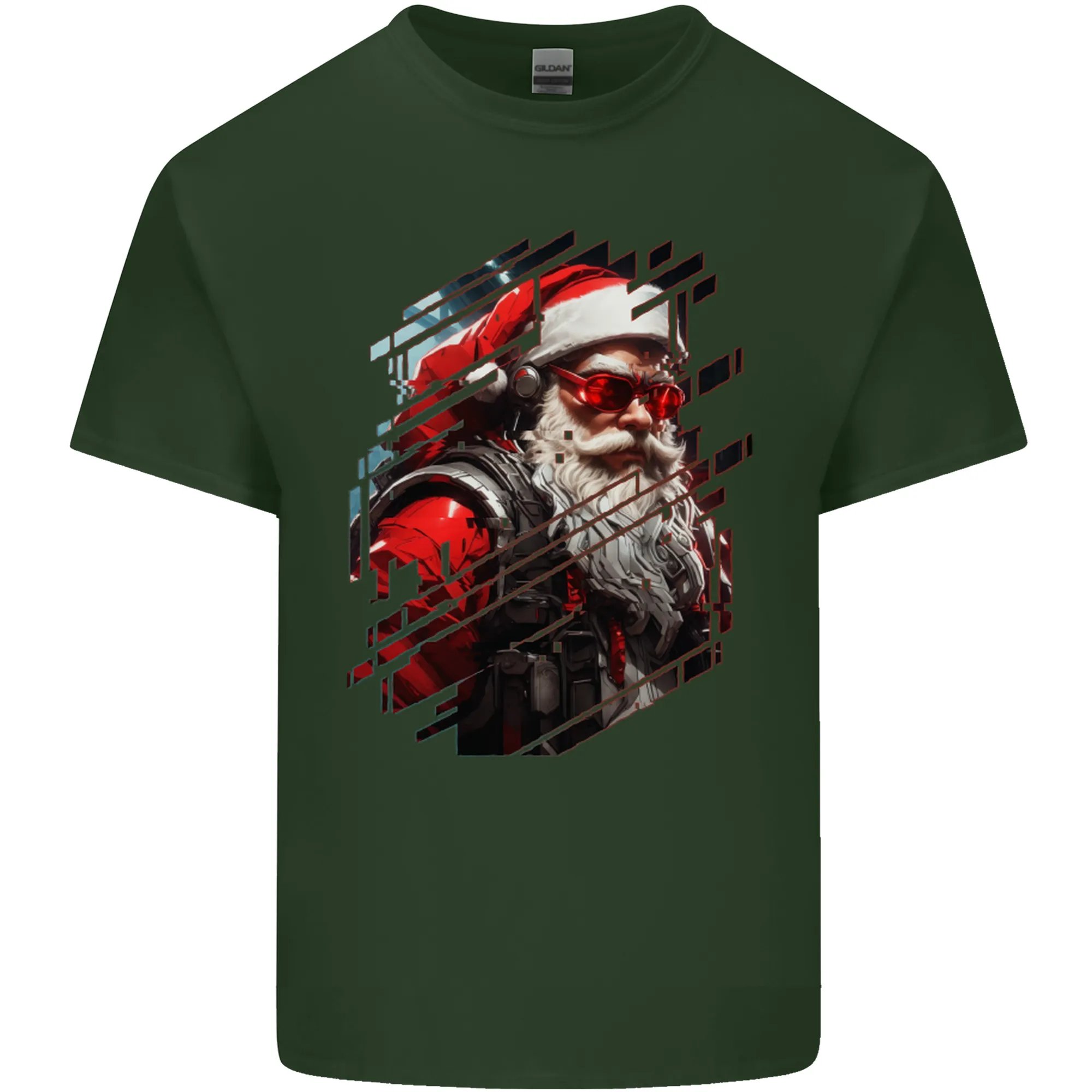 Cyberpunk Santa Claus Christmas Xmas Mens Light Cotton T-Shirt
