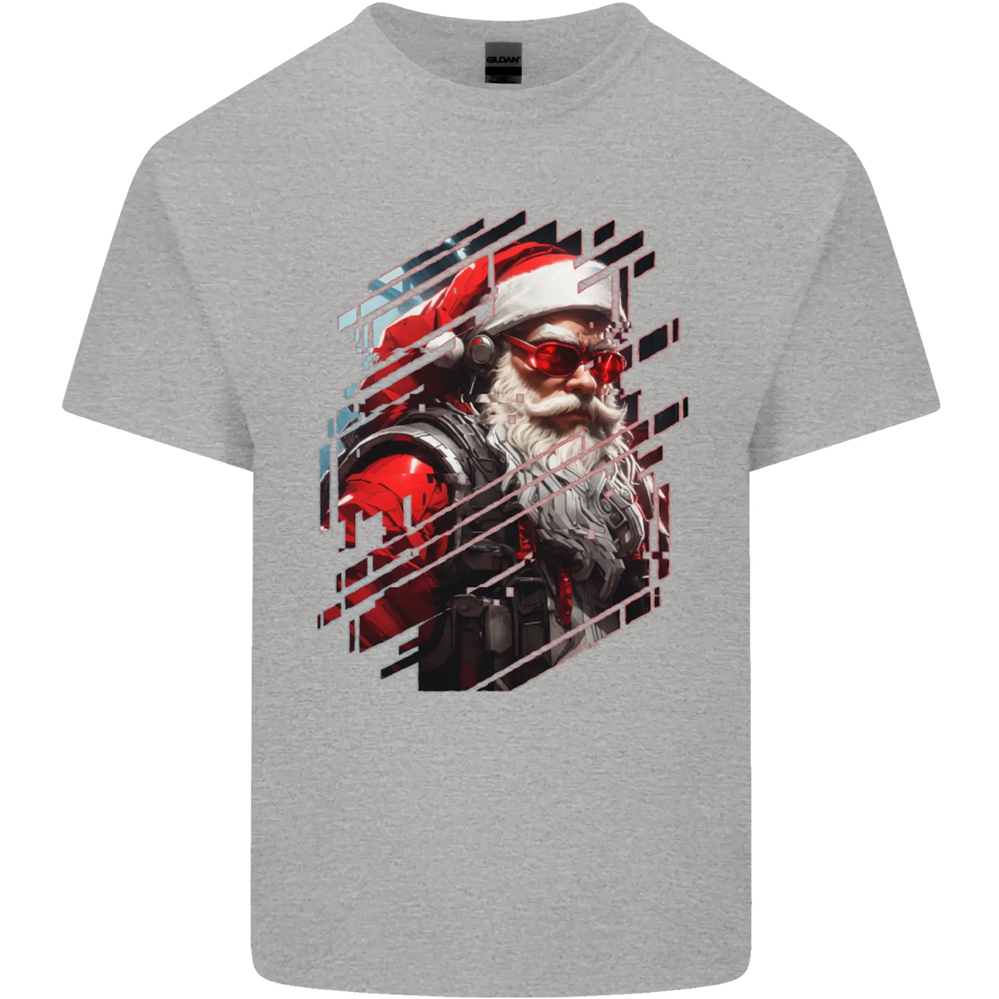 Cyberpunk Santa Claus Christmas Xmas Mens Light Cotton T-Shirt