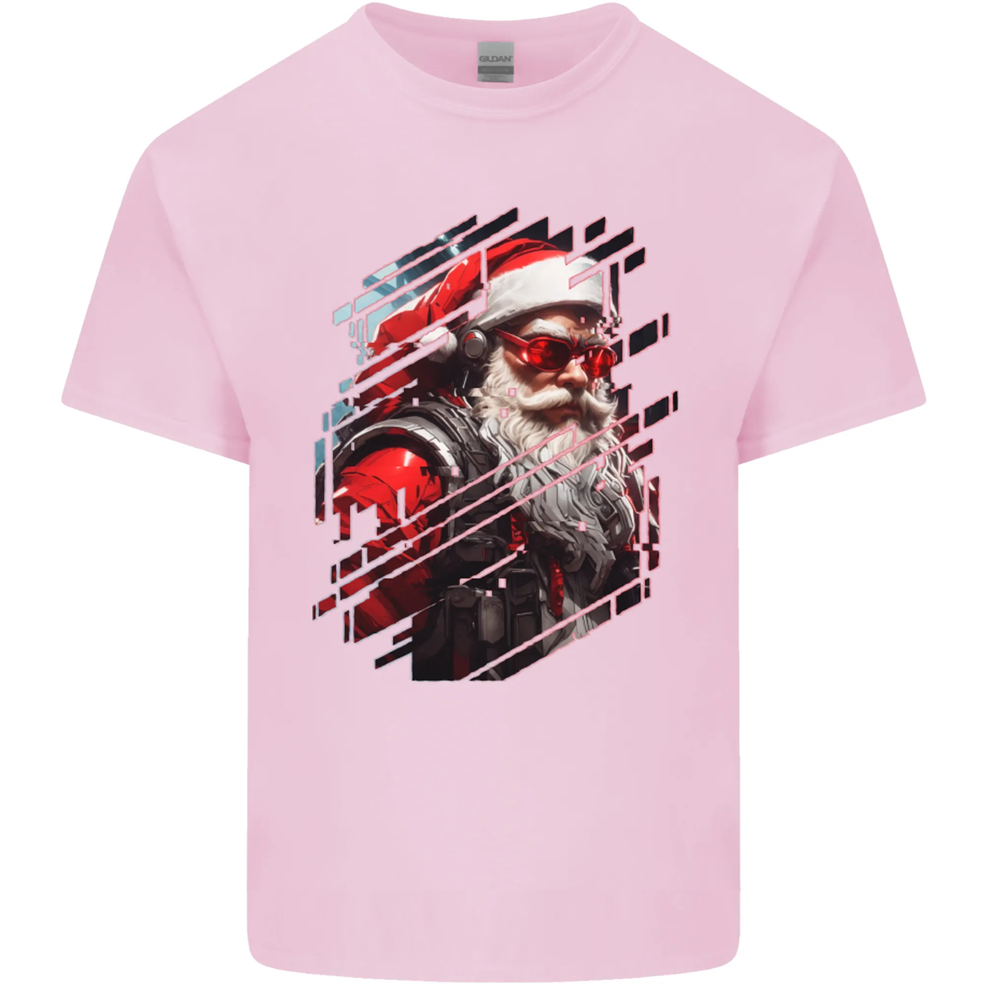 Cyberpunk Santa Claus Christmas Xmas Mens Light Cotton T-Shirt