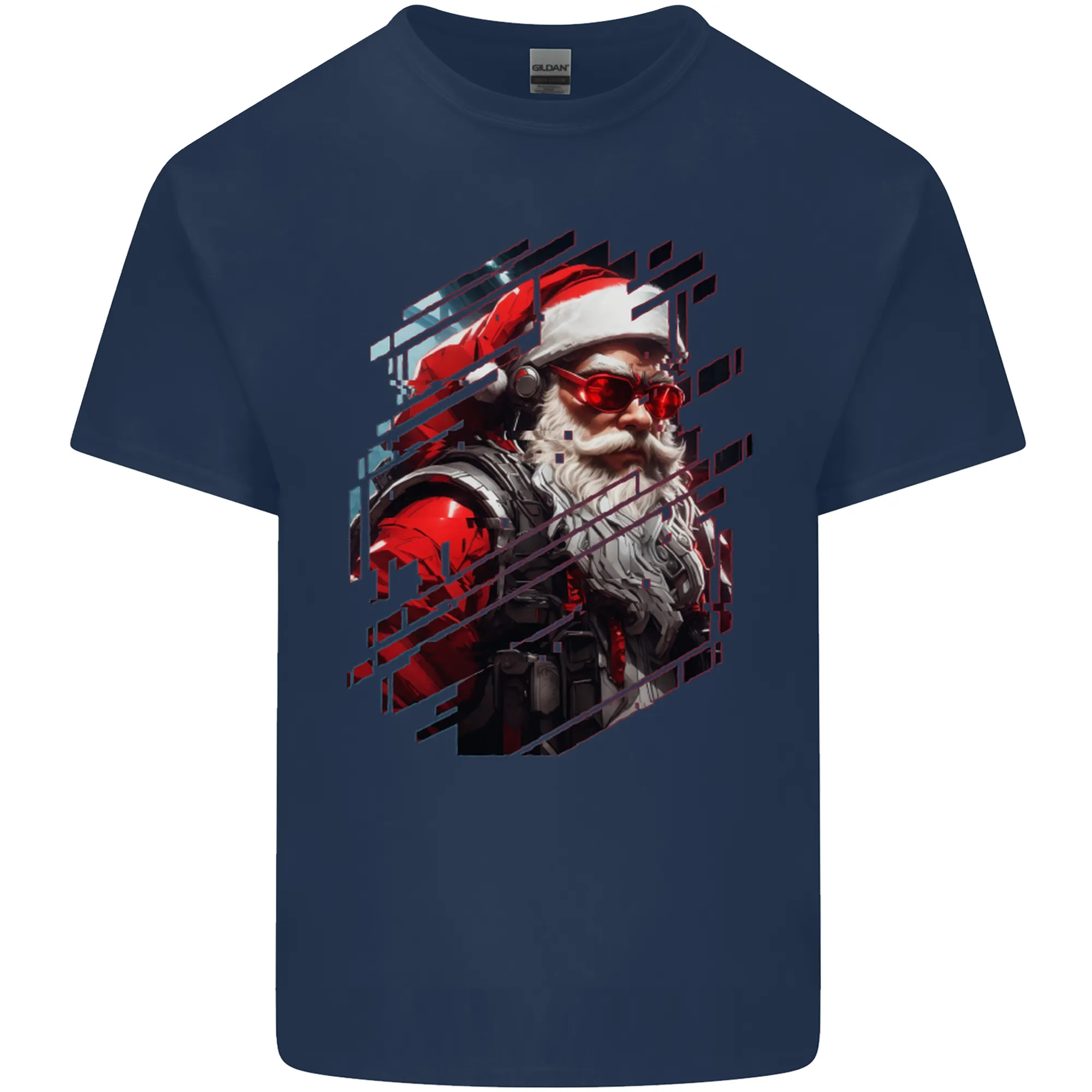 Cyberpunk Santa Claus Christmas Xmas Mens Light Cotton T-Shirt