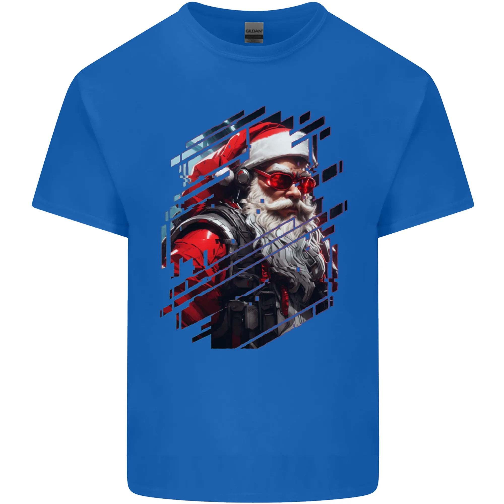 Cyberpunk Santa Claus Christmas Xmas Mens Light Cotton T-Shirt