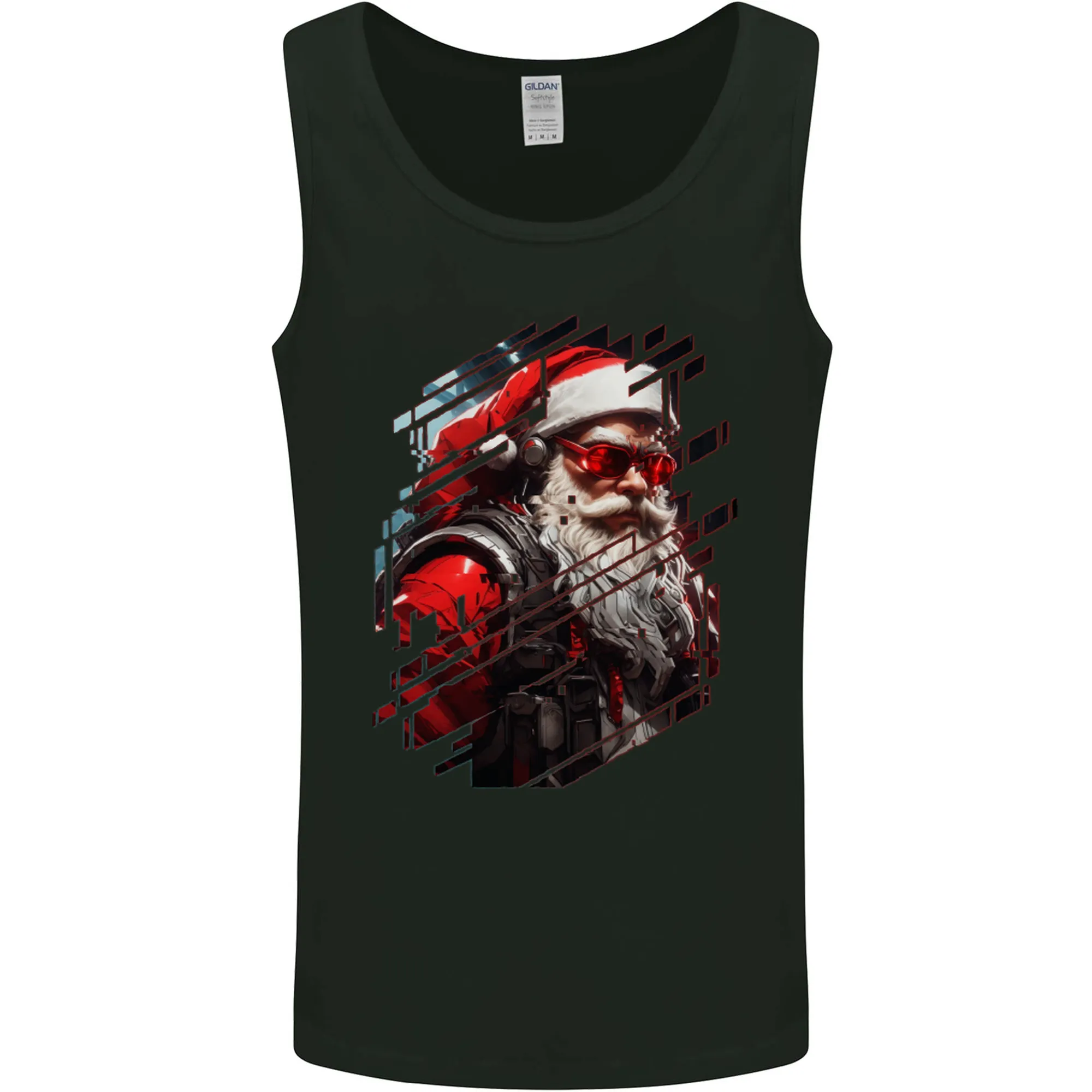 Cyberpunk Santa Claus Christmas Xmas Mens Vest Tank Top