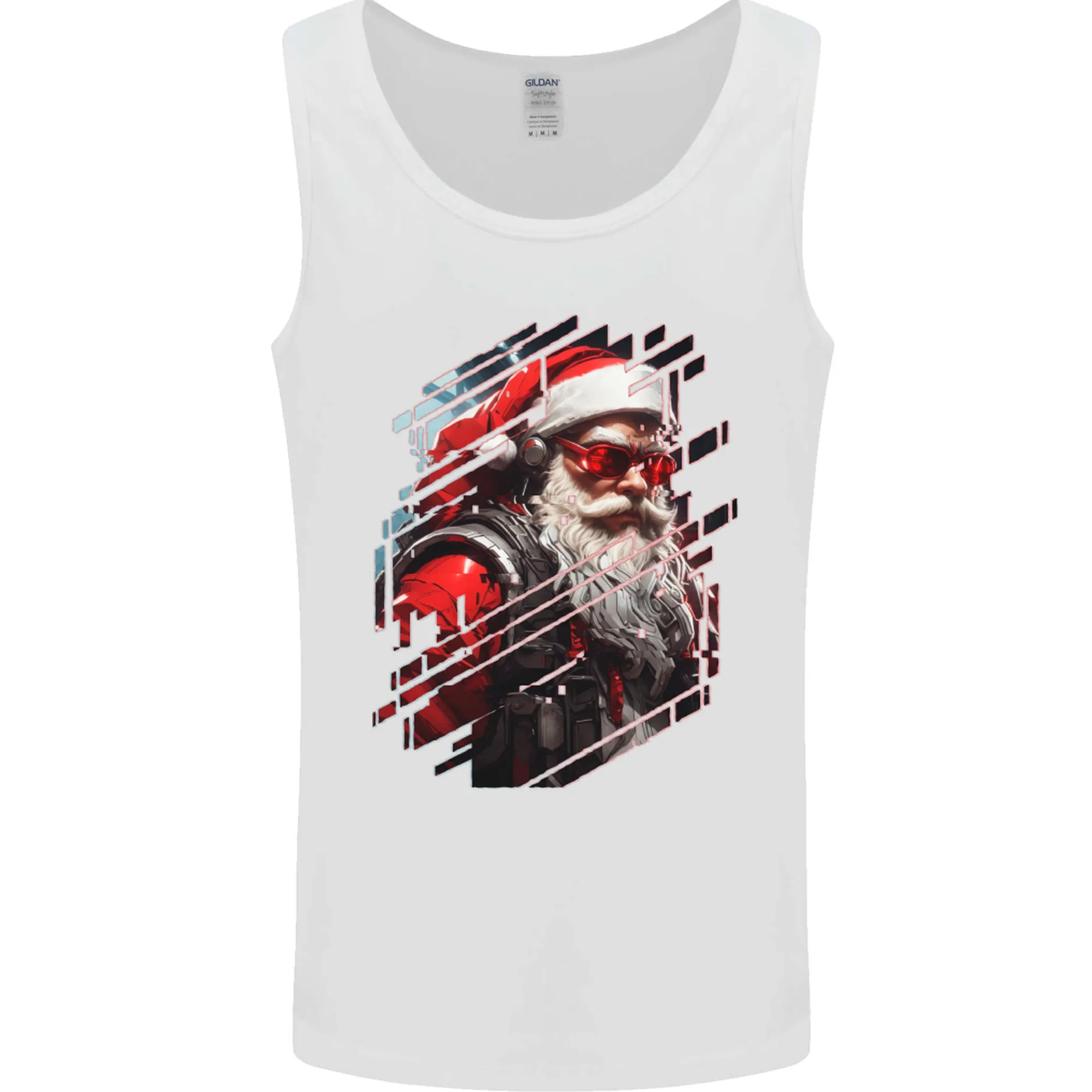 Cyberpunk Santa Claus Christmas Xmas Mens Vest Tank Top