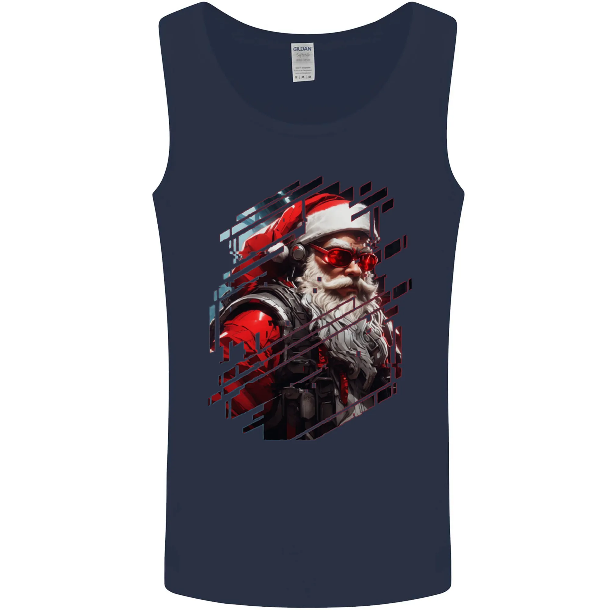 Cyberpunk Santa Claus Christmas Xmas Mens Vest Tank Top