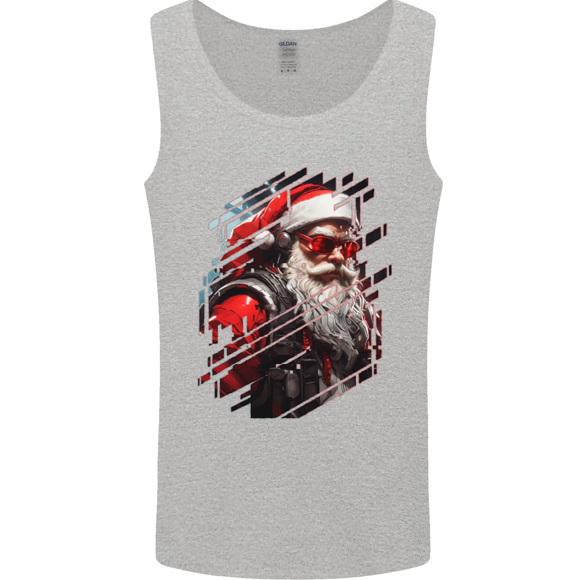 Cyberpunk Santa Claus Christmas Xmas Mens Vest Tank Top