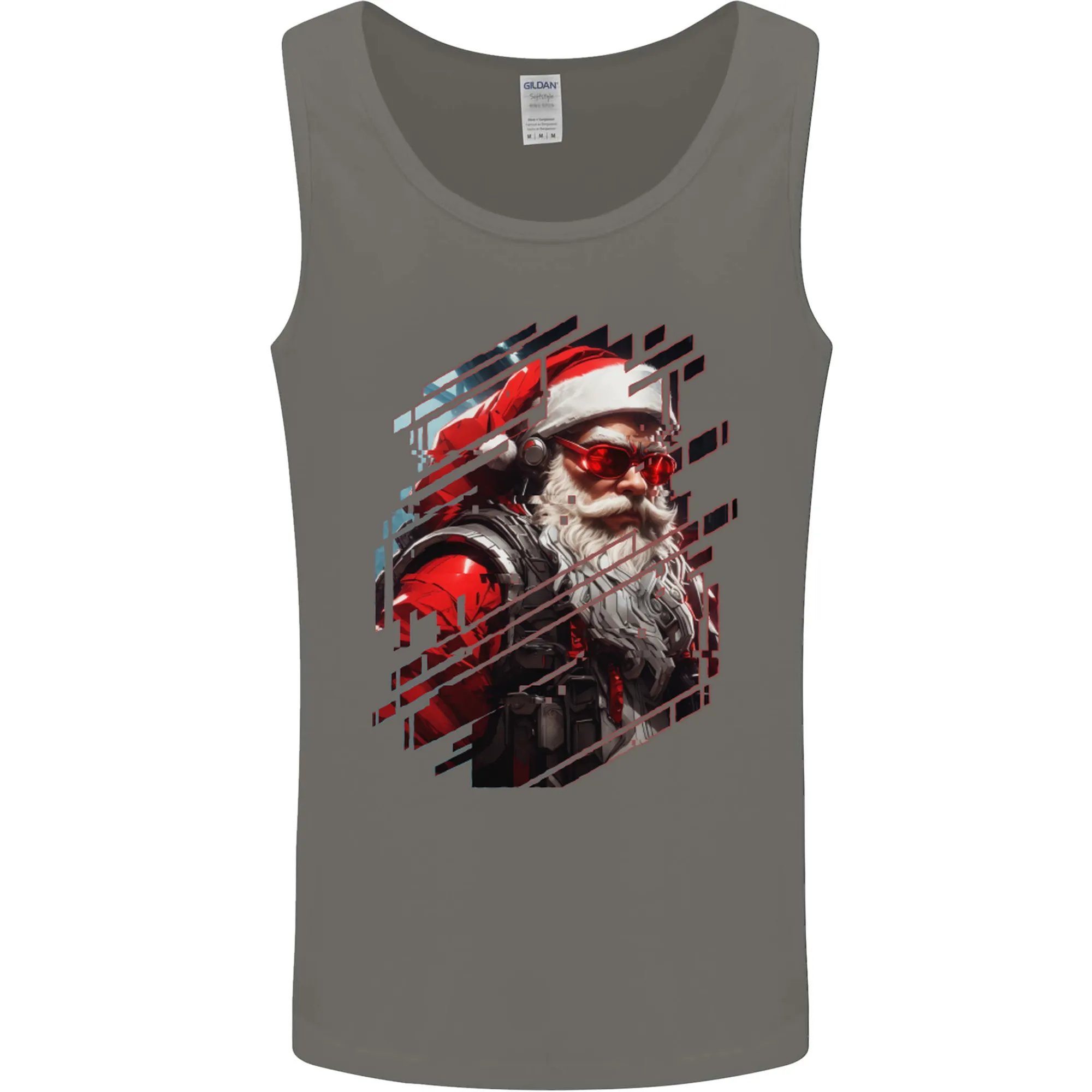 Cyberpunk Santa Claus Christmas Xmas Mens Vest Tank Top