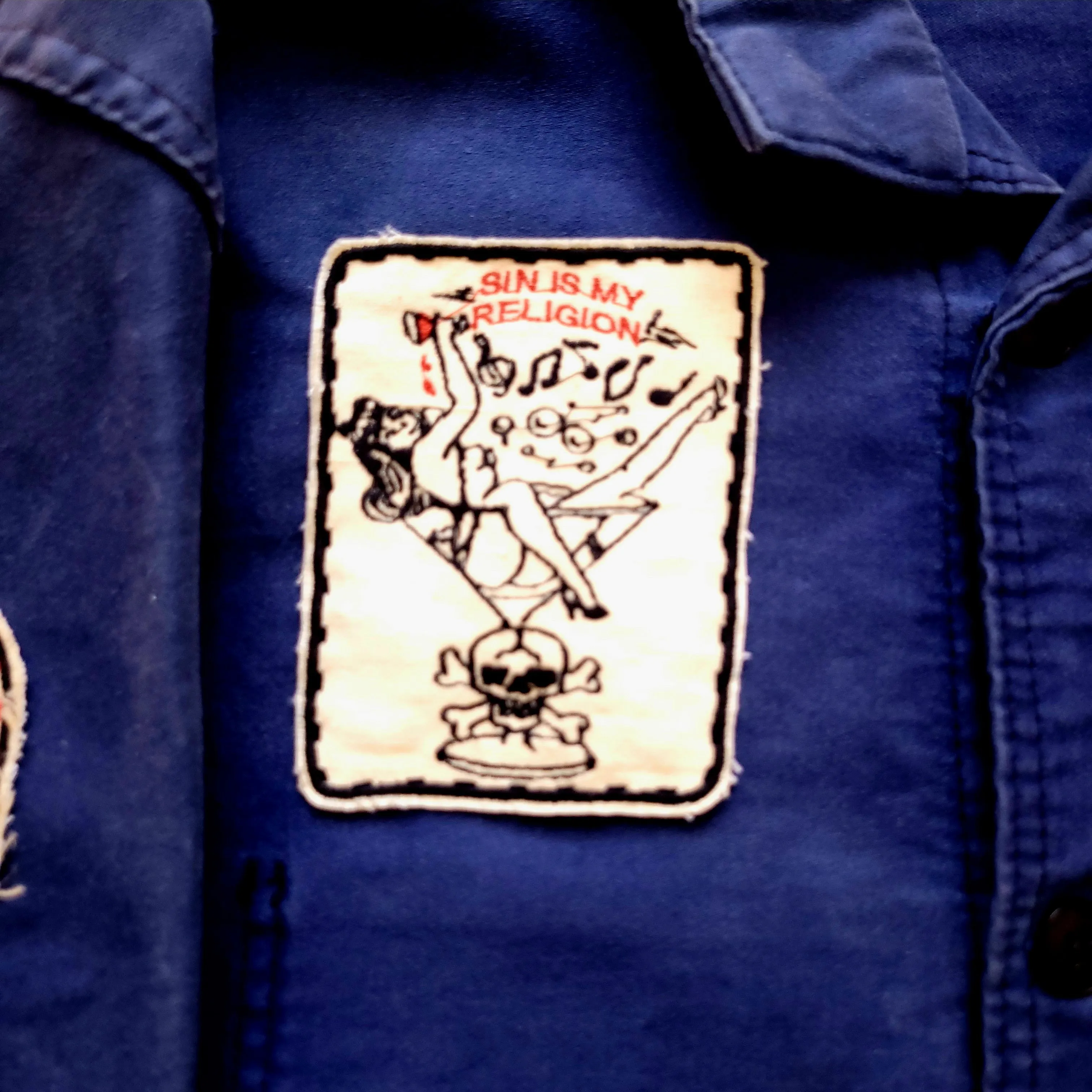 Deadstock french 50's moleskin fatigue vest hand embroidered by hand