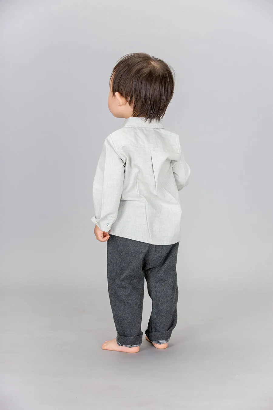 Double Face Chambray Harem Pants, Anthracite