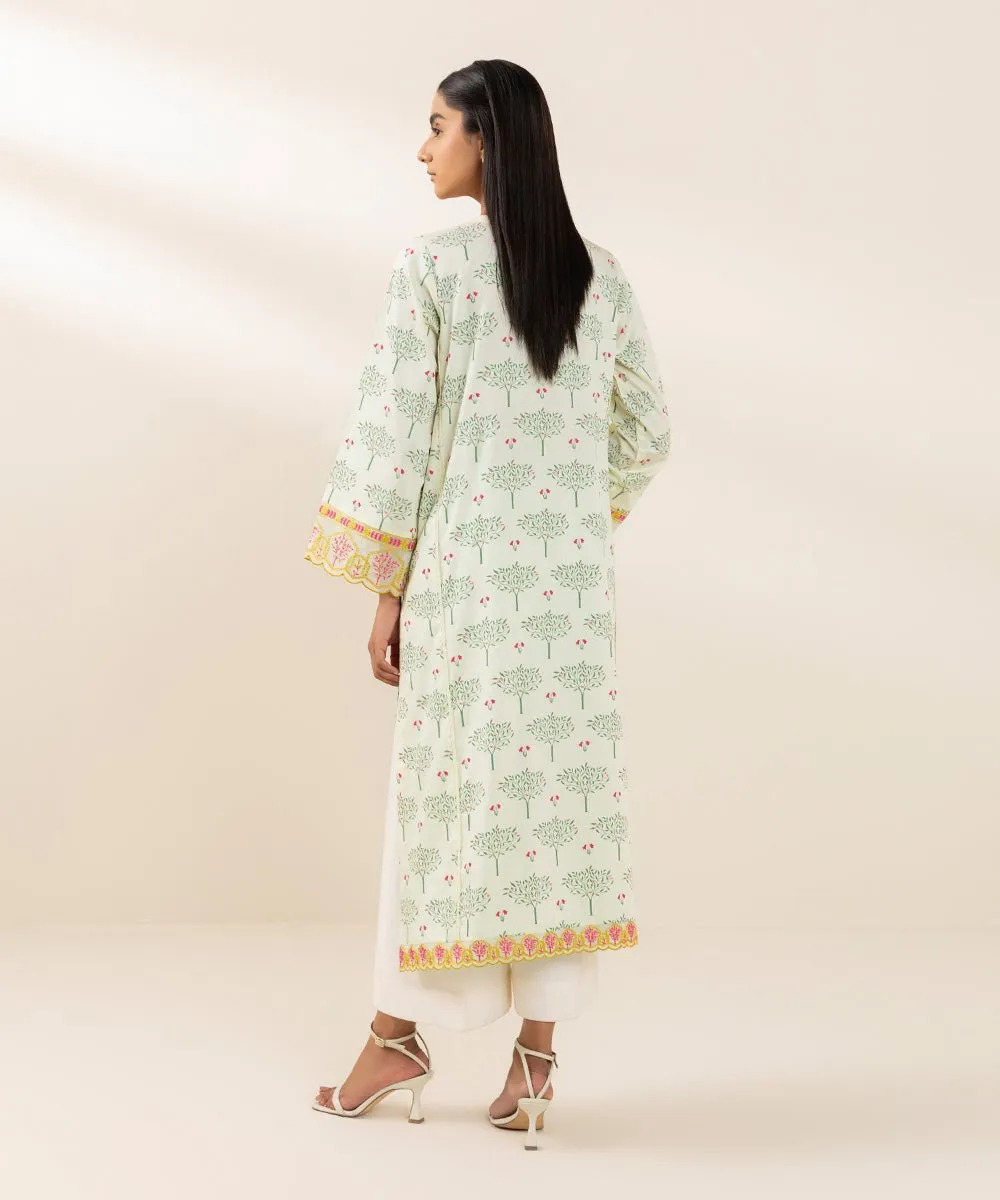 Embroidered Cotton Satin Shirt