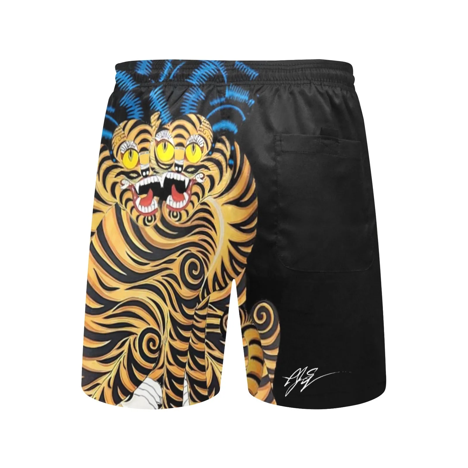 Entanglement Men's Mid-Length Beach Shorts