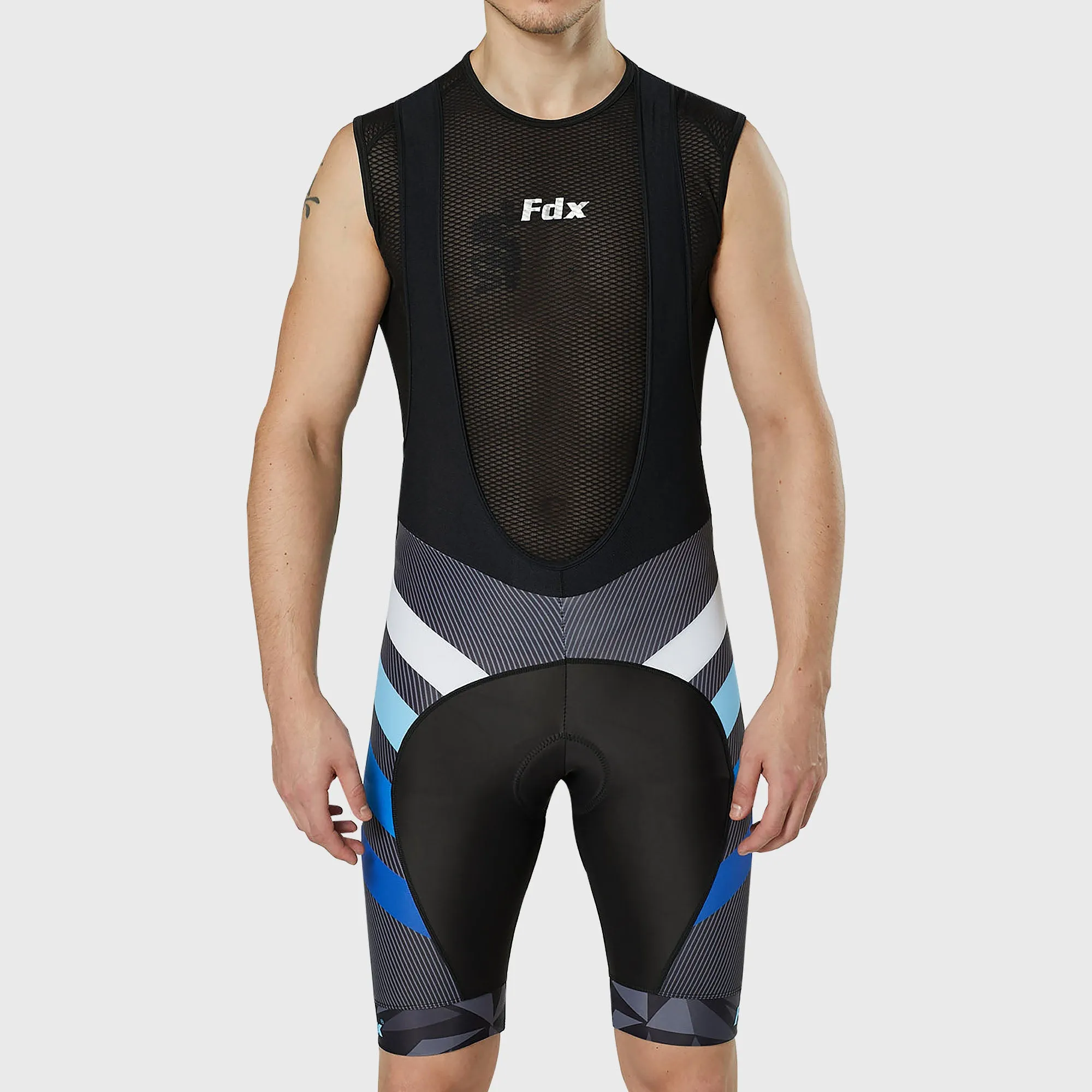 Fdx Men's & Boy's Set Equin Blue Short Sleeve Summer Cycling Jersey & Bib Shorts