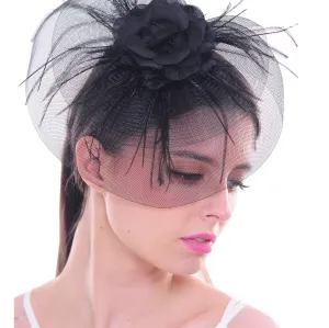 Feather Fascinators for Women Pillbox Hat for Wedding Party Derby Royal Banquet