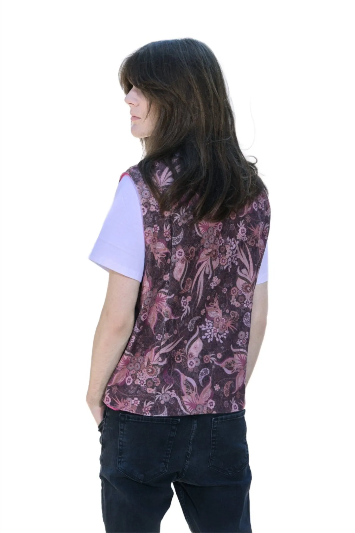 Feather print vest