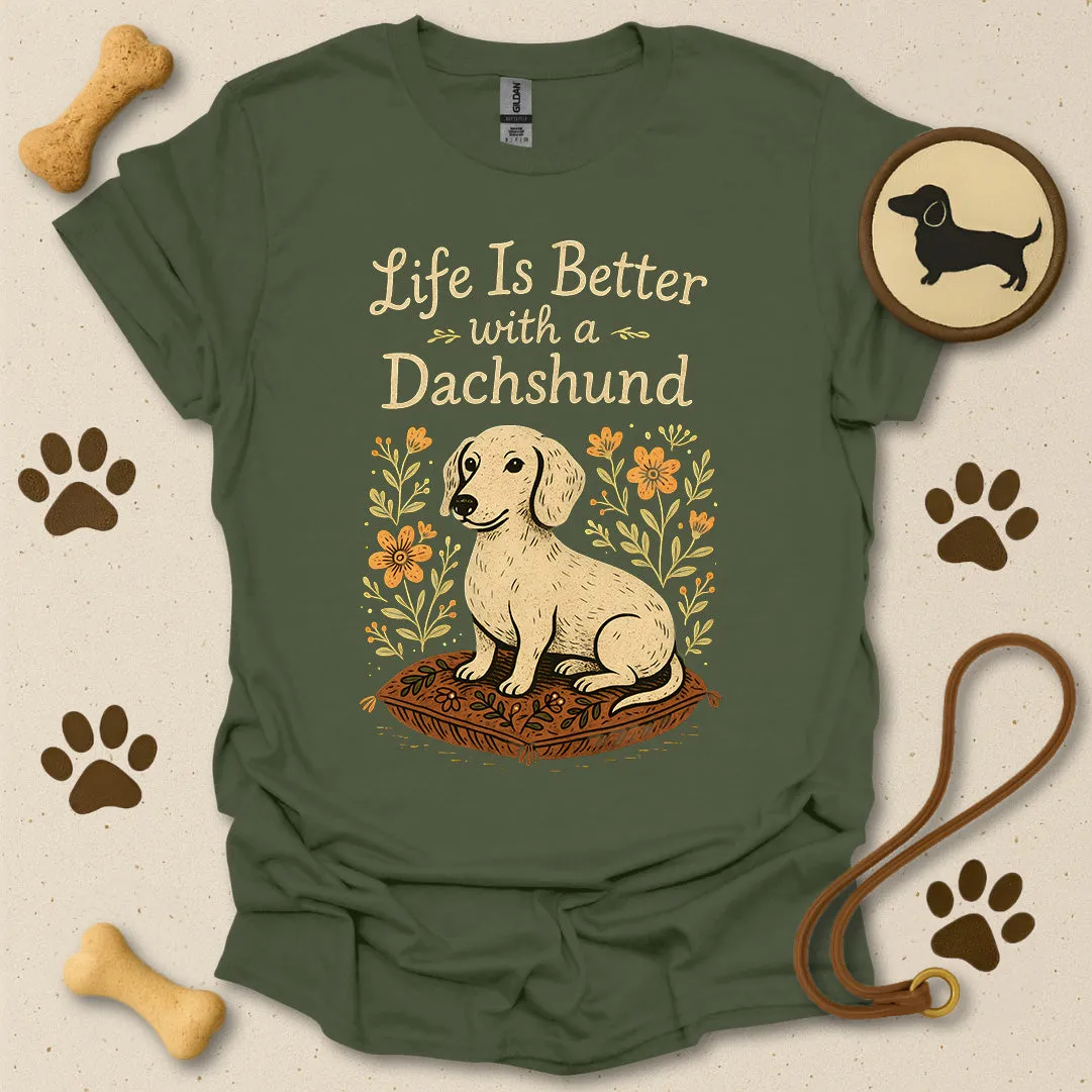 Folk Style Dachshund Tee