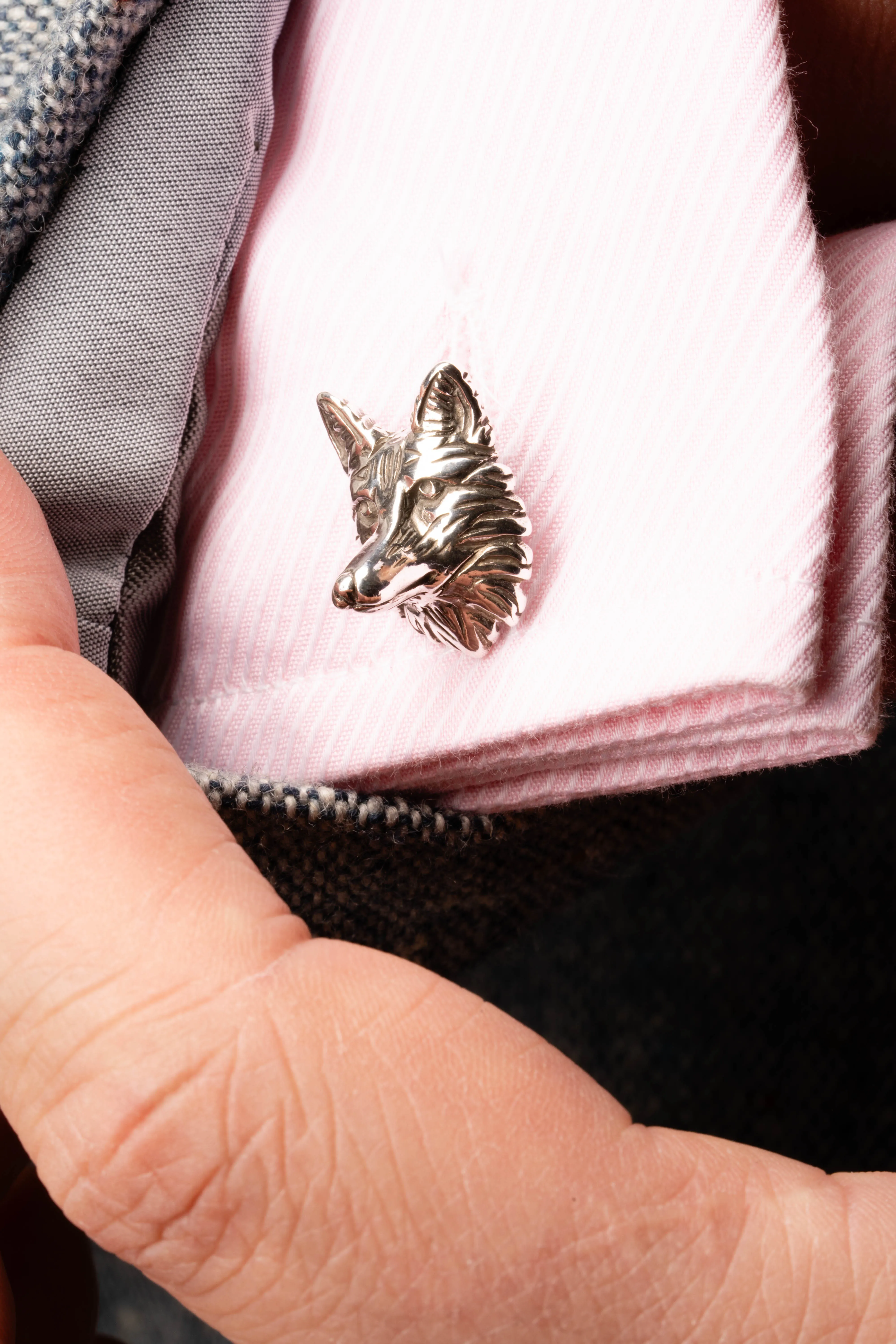 Fox & Goose Blackened Sterling Silver Cufflinks