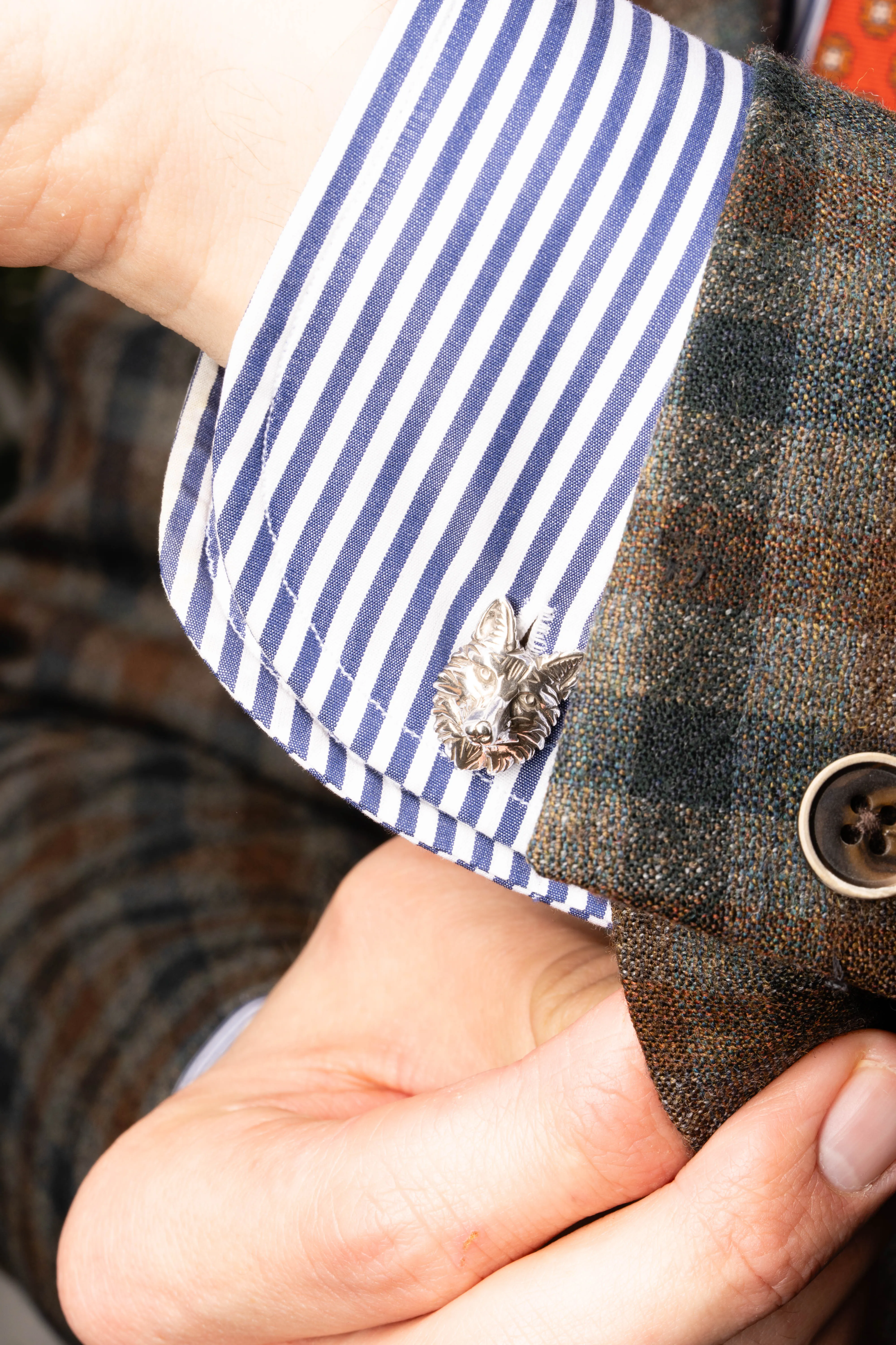 Fox & Goose Blackened Sterling Silver Cufflinks