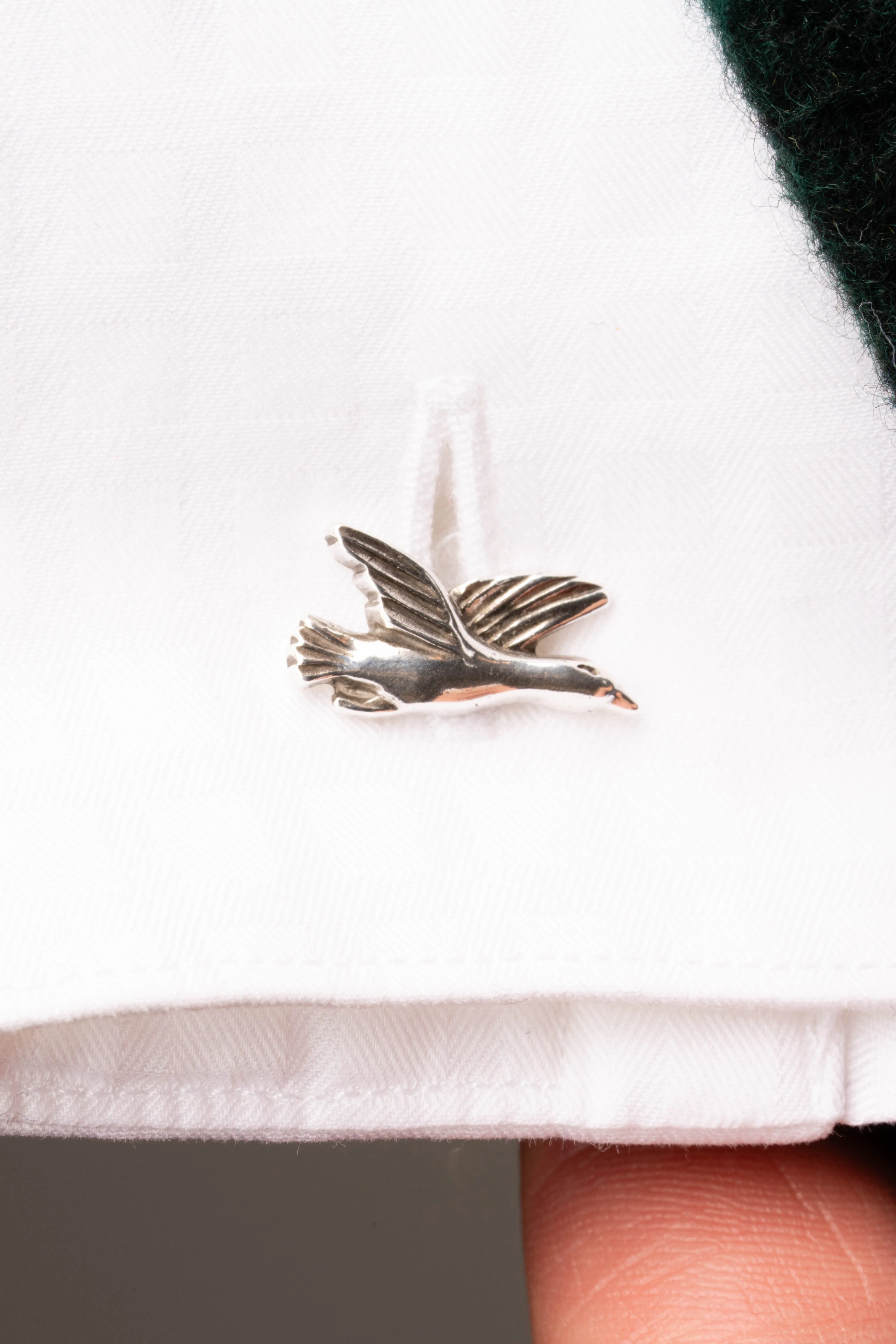 Fox & Goose Blackened Sterling Silver Cufflinks