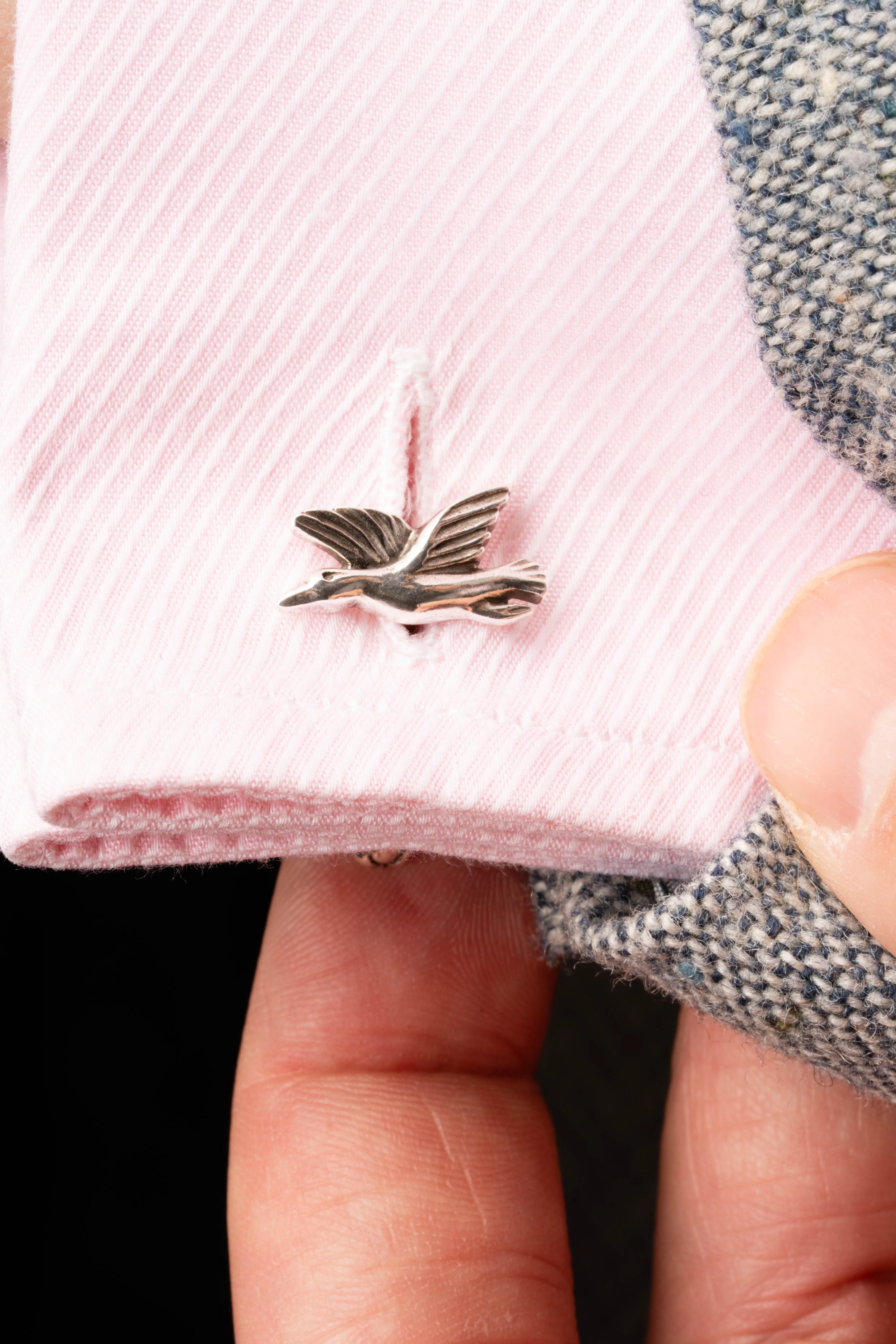 Fox & Goose Blackened Sterling Silver Cufflinks