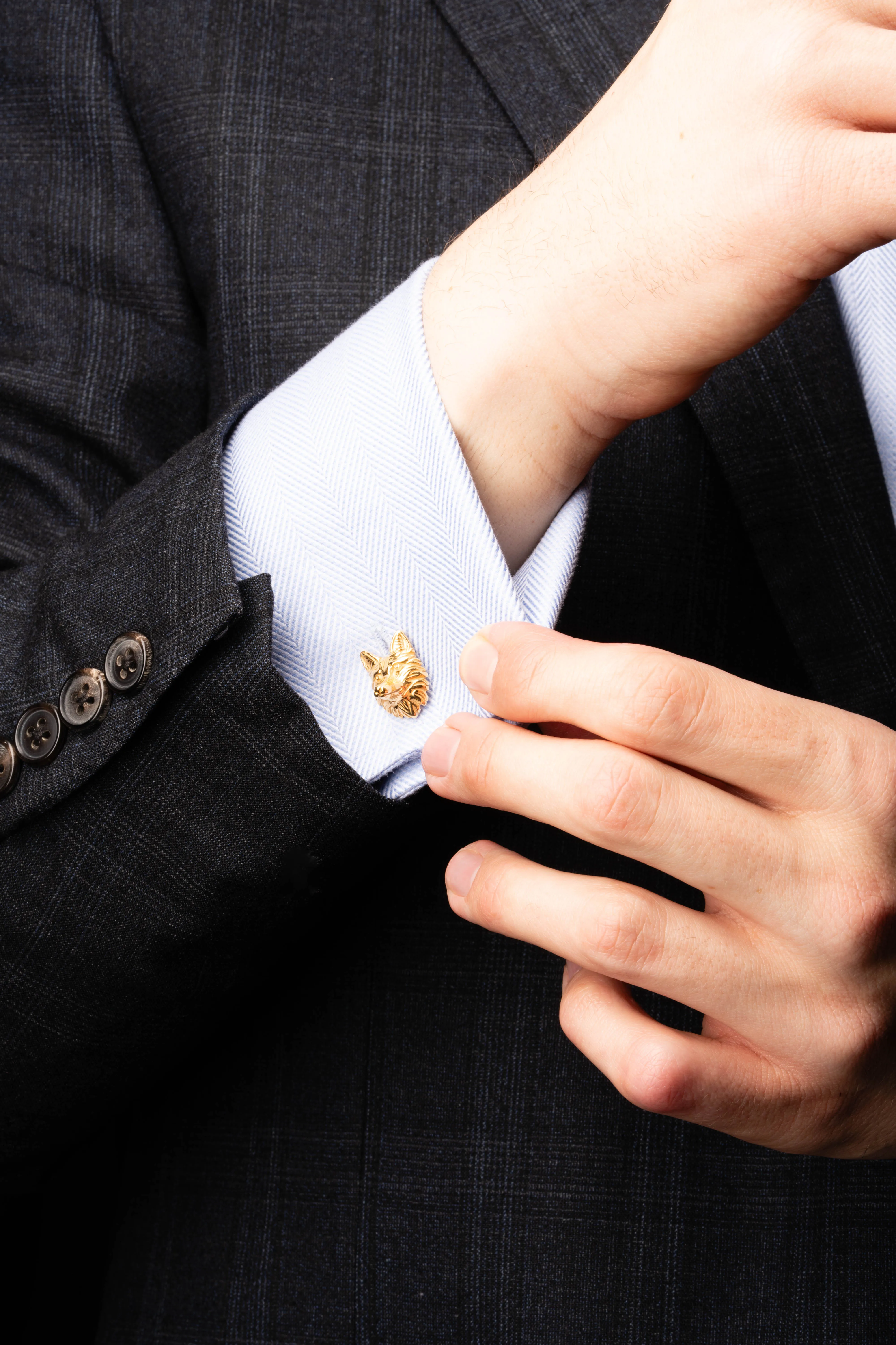 Fox & Goose Yellow Gold Vermeil Cufflinks