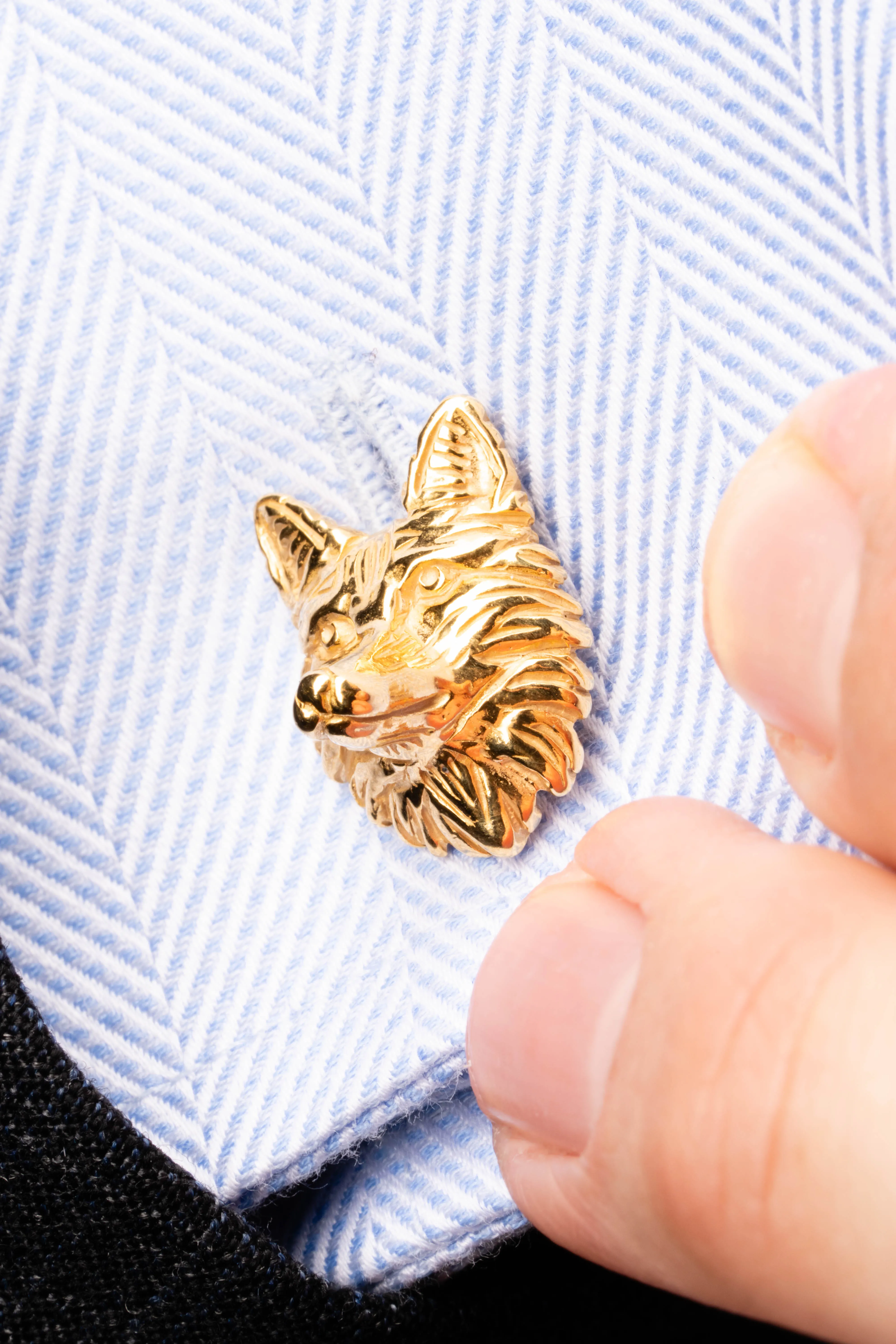 Fox & Goose Yellow Gold Vermeil Cufflinks