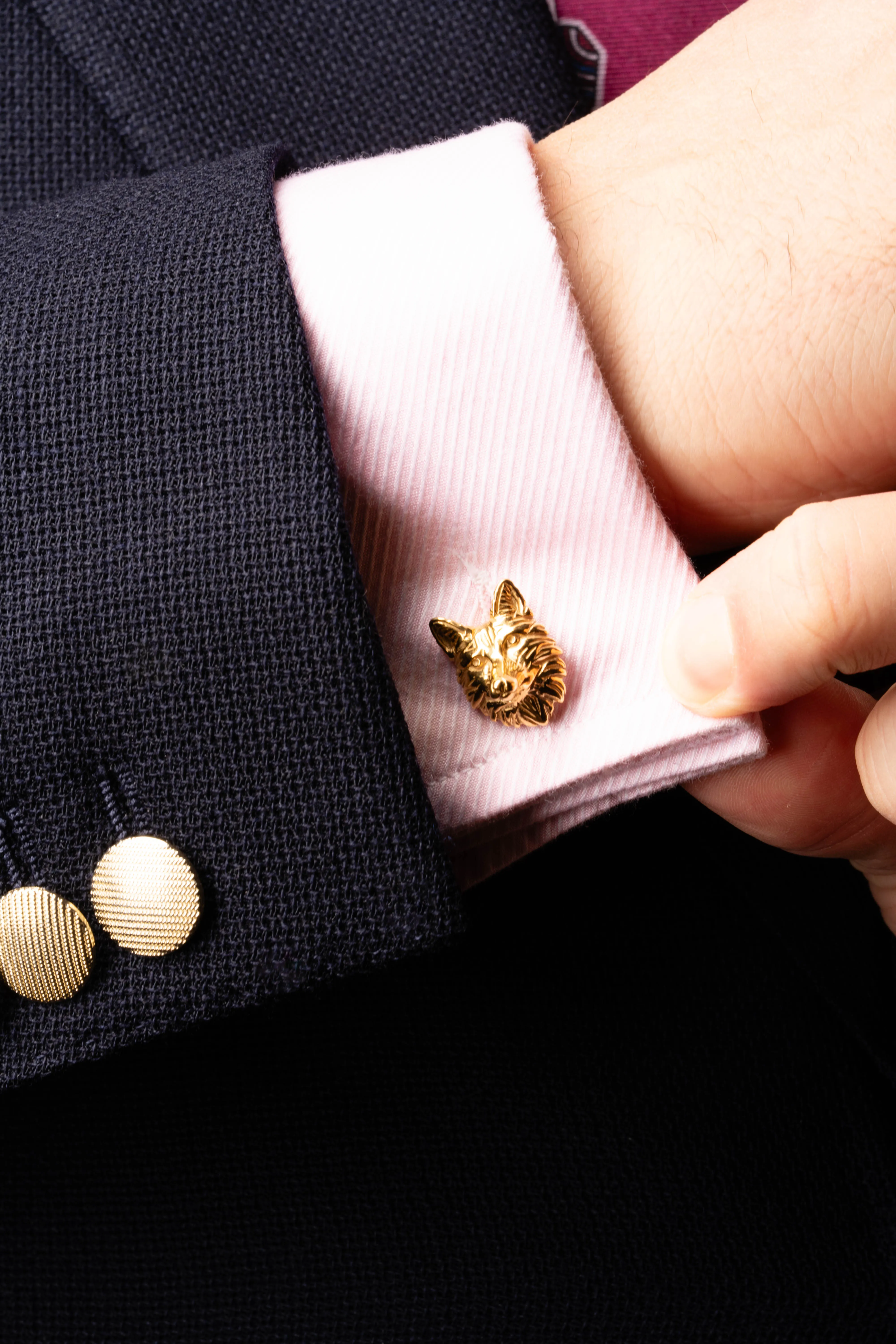 Fox & Goose Yellow Gold Vermeil Cufflinks