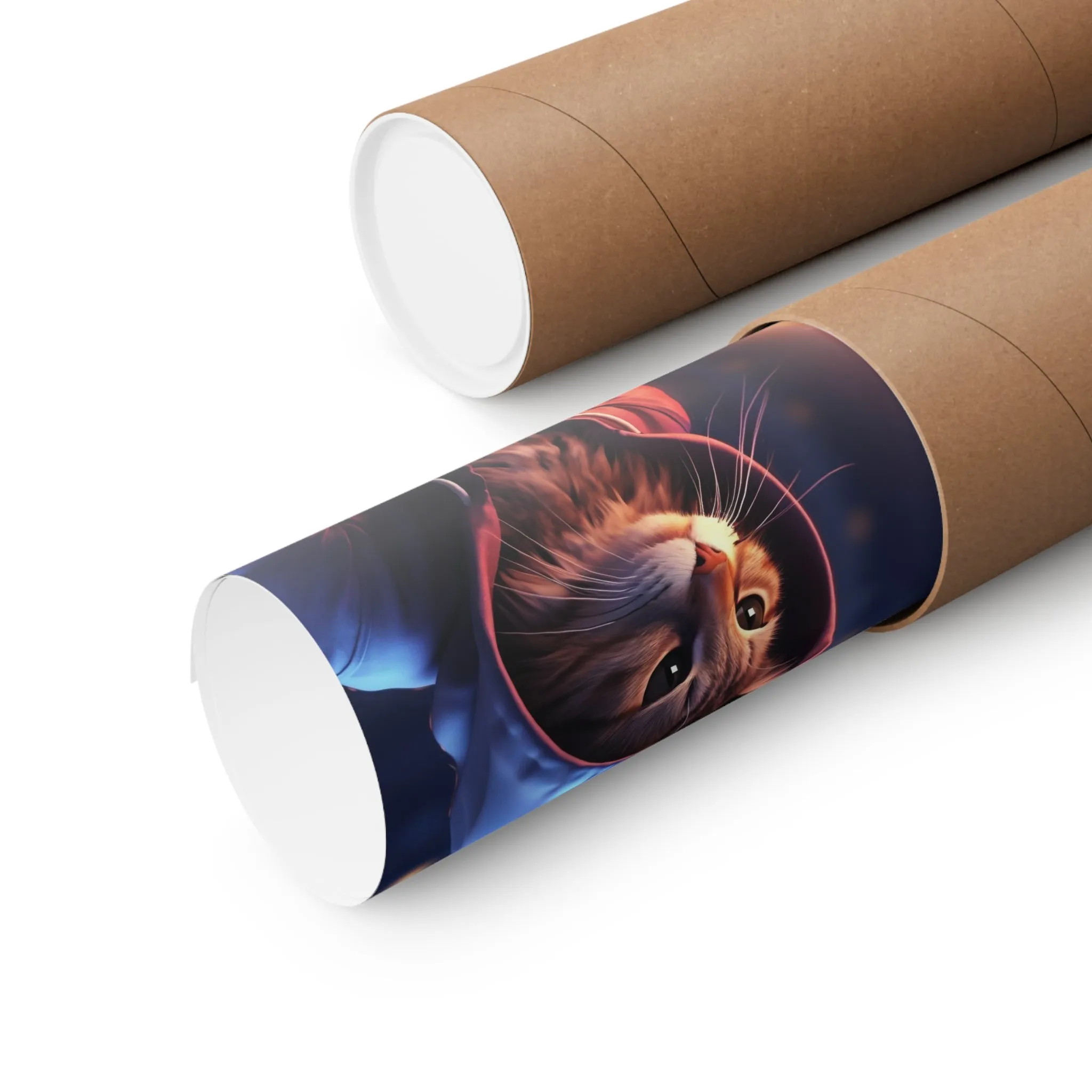 Futuristic Cat Design Wall Print, Futuristic Art Print, Matte Vertical Posters Unframed