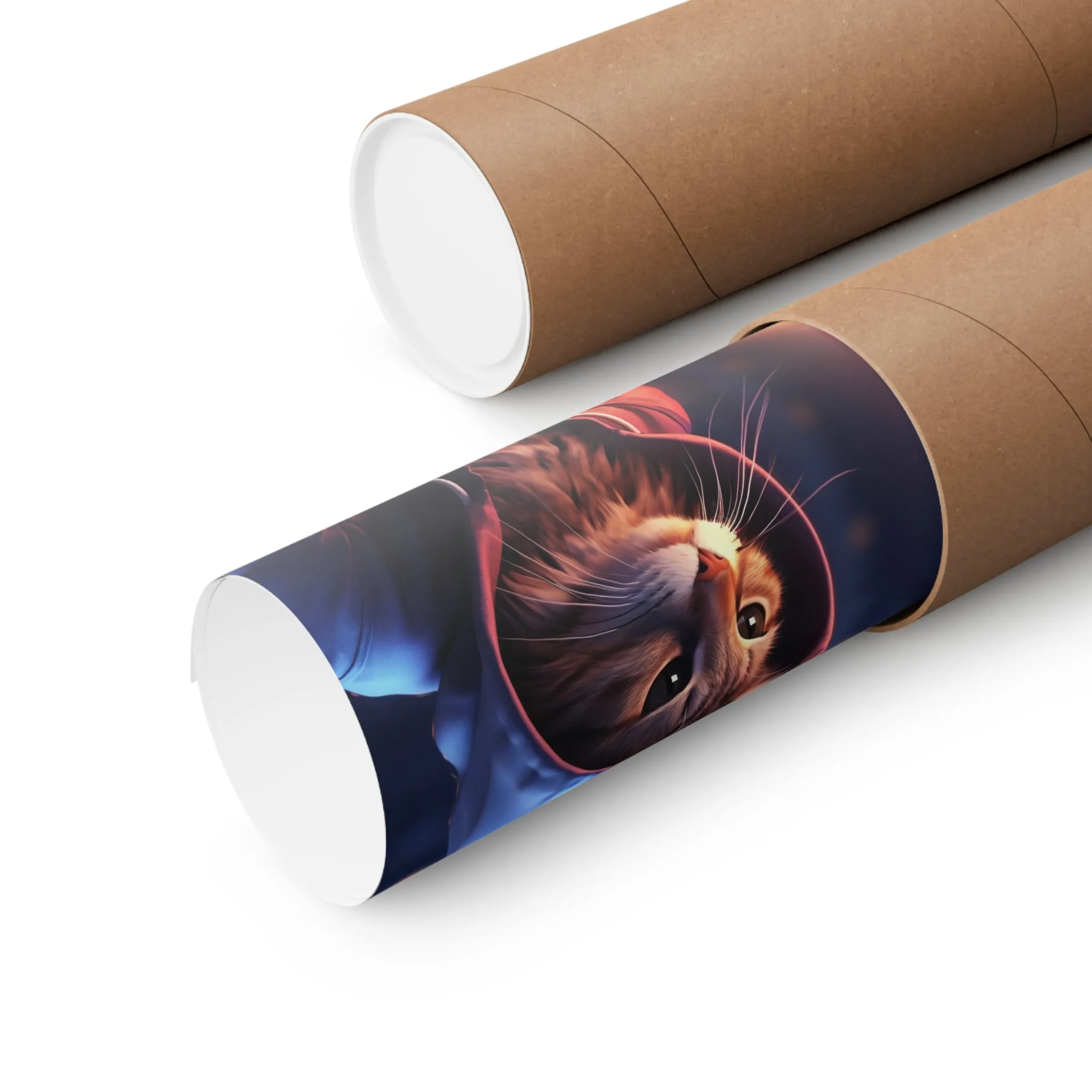 Futuristic Cat Design Wall Print, Futuristic Art Print, Matte Vertical Posters Unframed