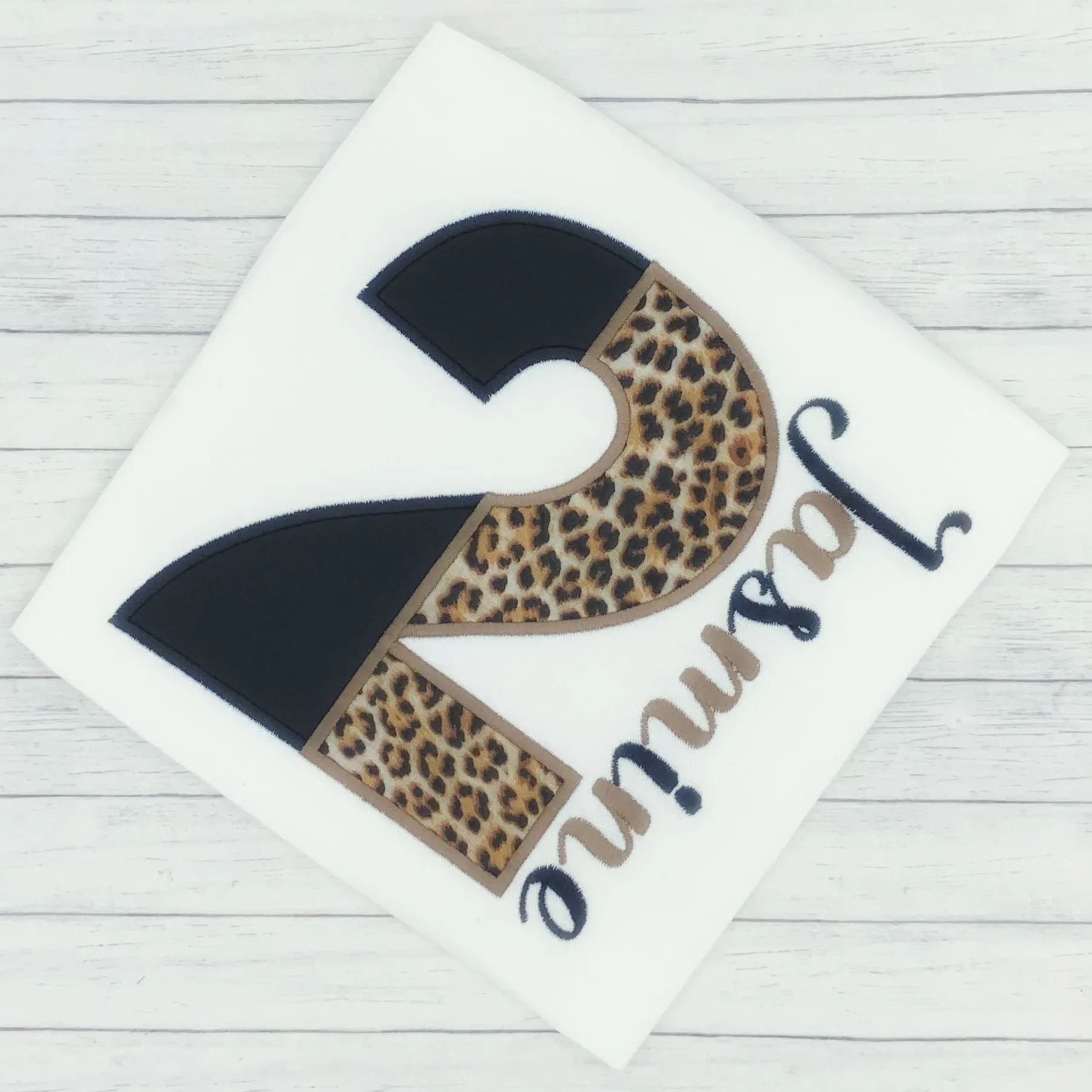Girls Birthday Black / Leopard Print Shirt (age 1-9)