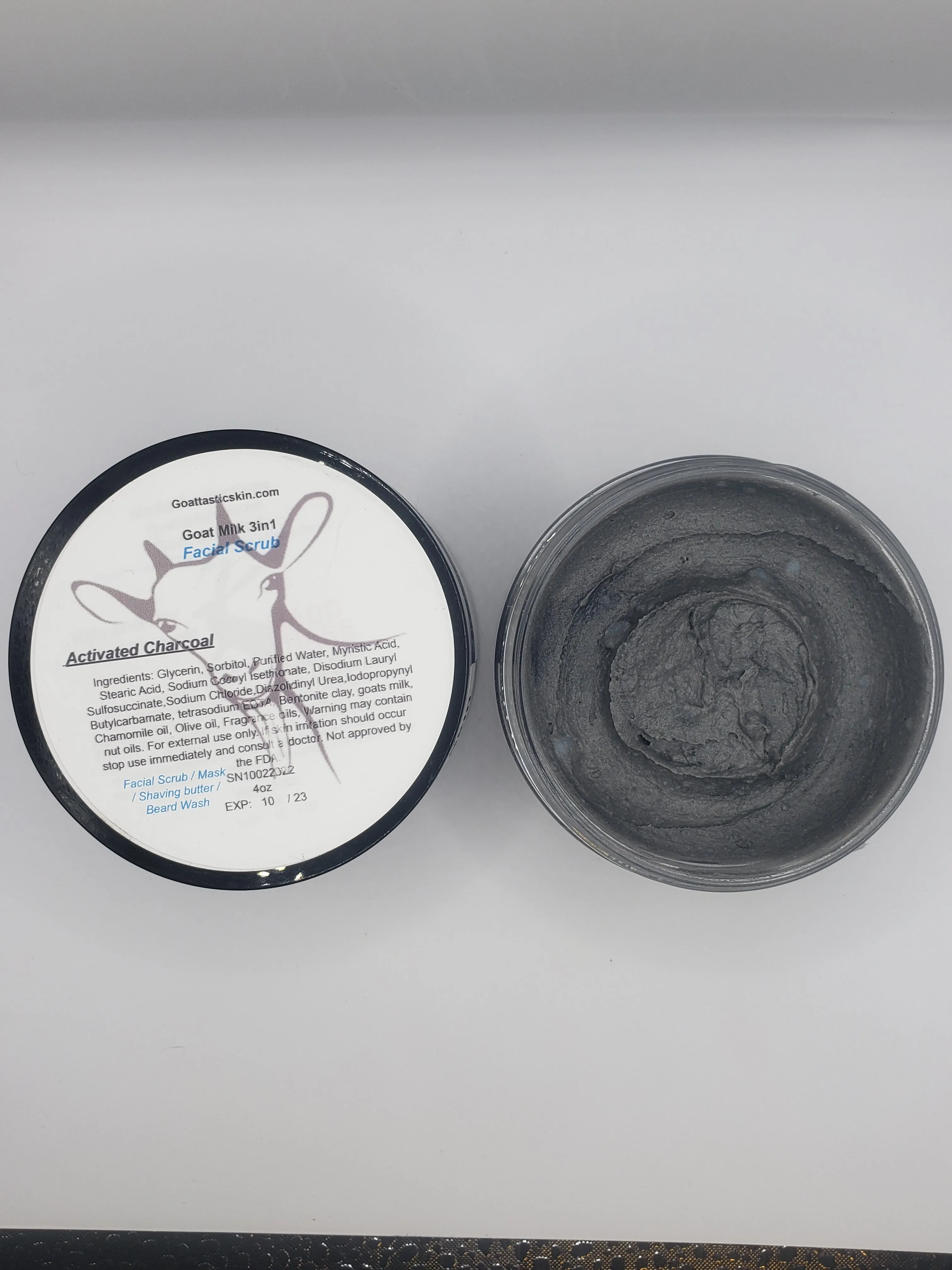 Goat Milk Facial Scrub – Activated Charcoal