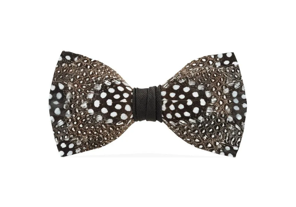 Guinea Feather Bow Tie