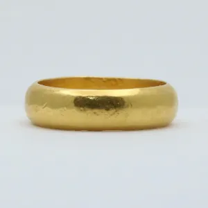 Hammered 24K Gold Band, Stacking Ring, Size 8.5