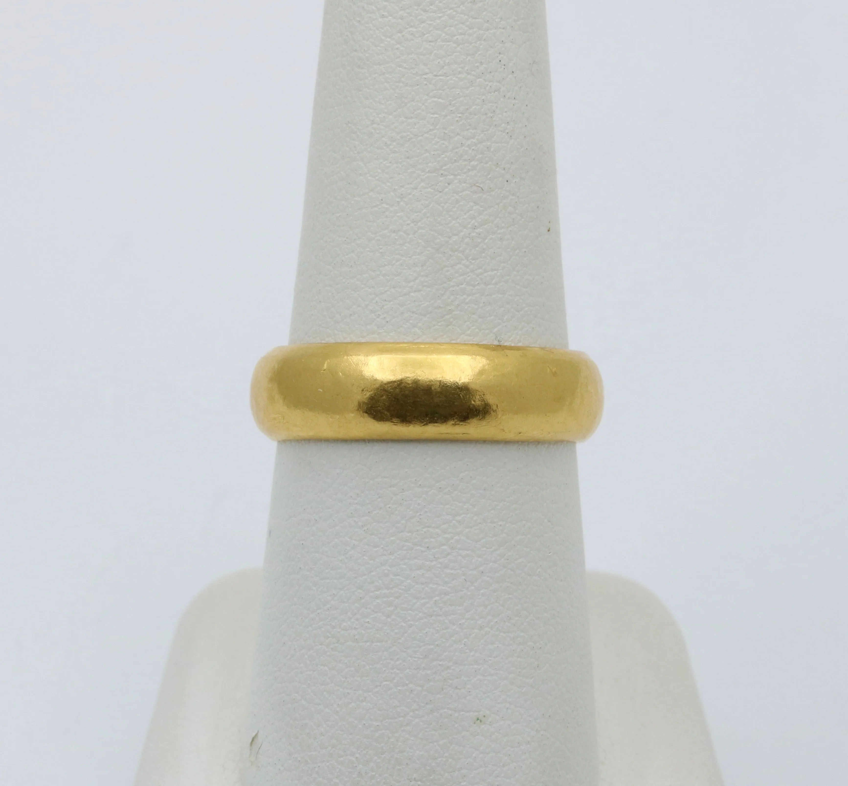 Hammered 24K Gold Band, Stacking Ring, Size 8.5