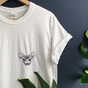 Hand Embroidered Magic Cat Shirt
