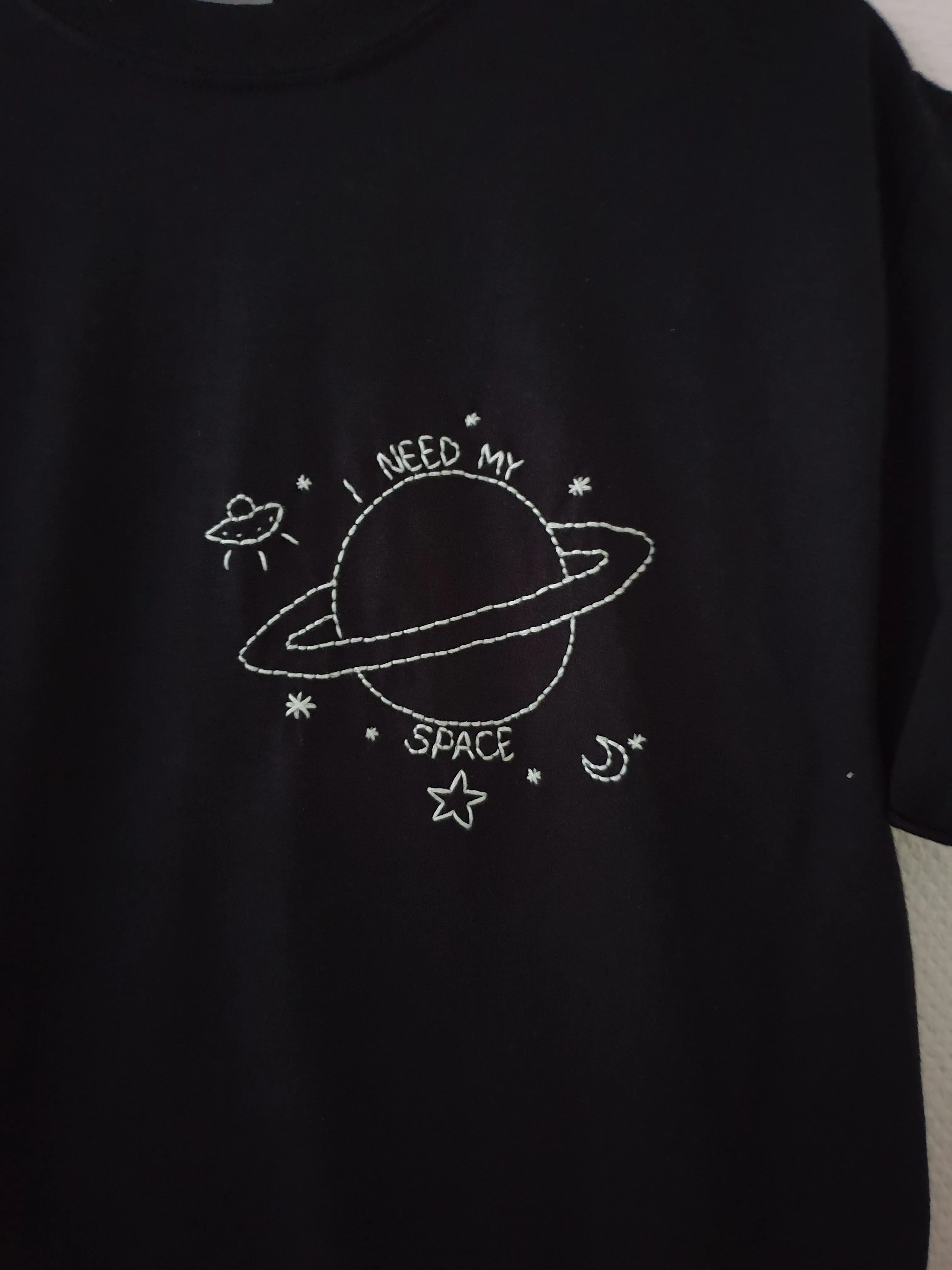 Hand Embroidered Space Shirt