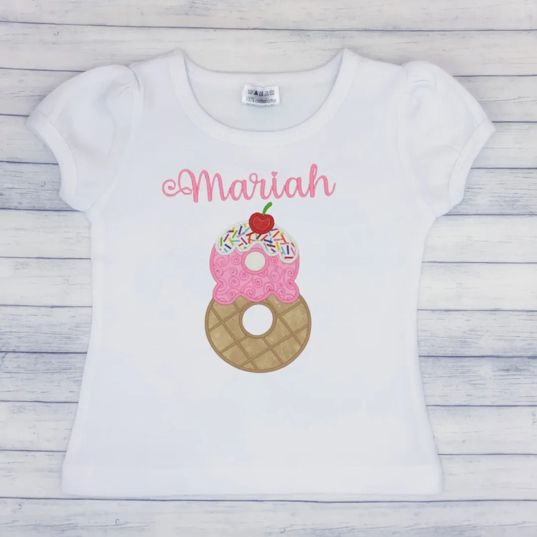 Ice Cream Eighth Girls Birthday Shirt
