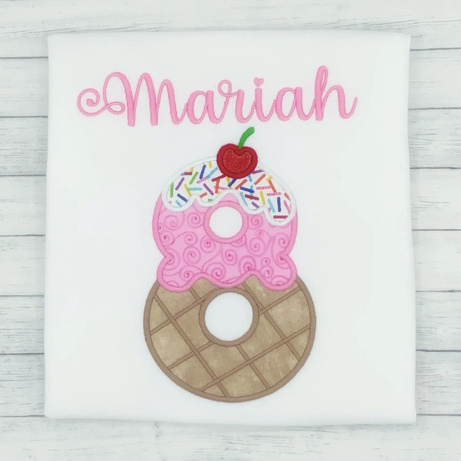 Ice Cream Eighth Girls Birthday Shirt