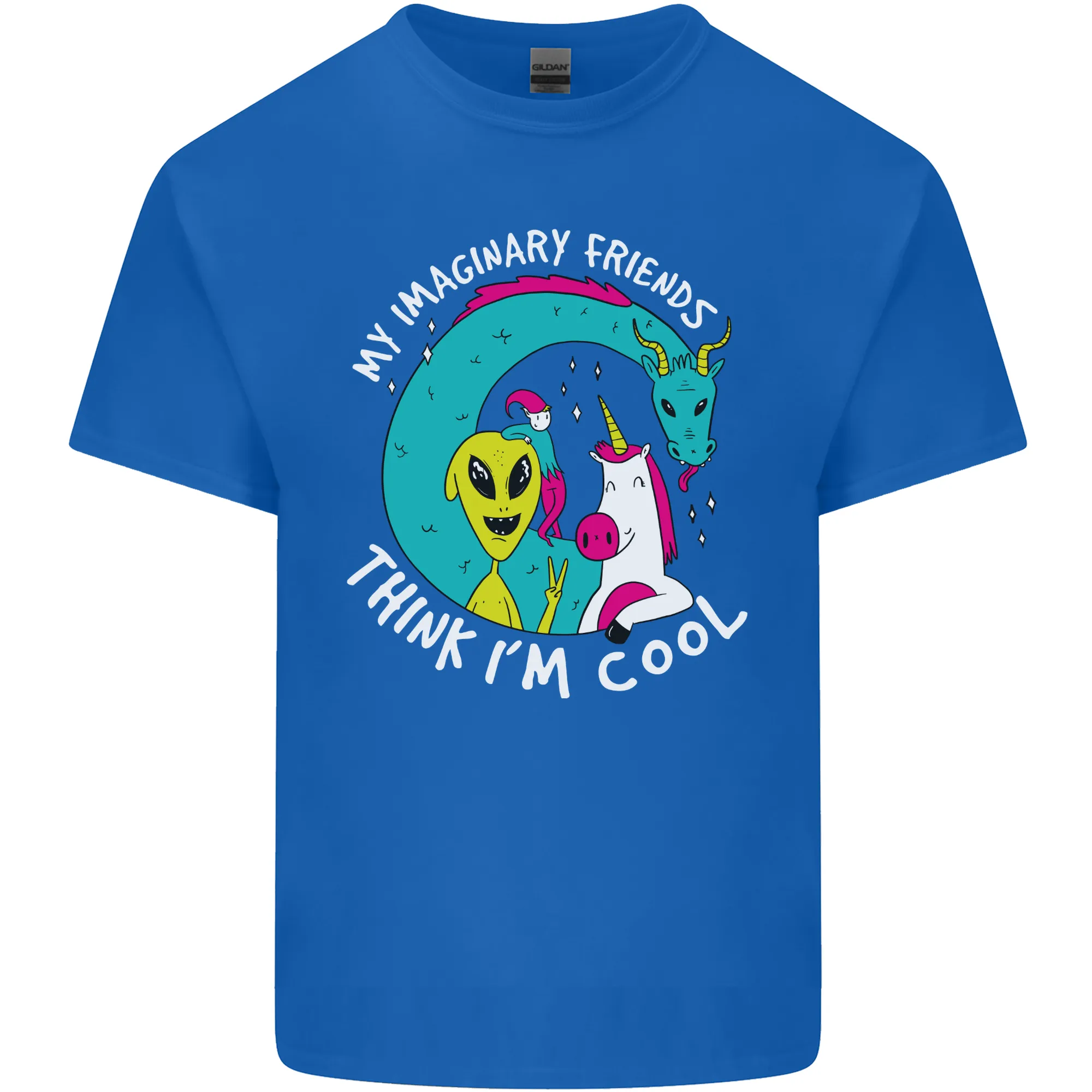 Imaginary Friends Alien Dragon Unicorn Mens Light Cotton T-Shirt
