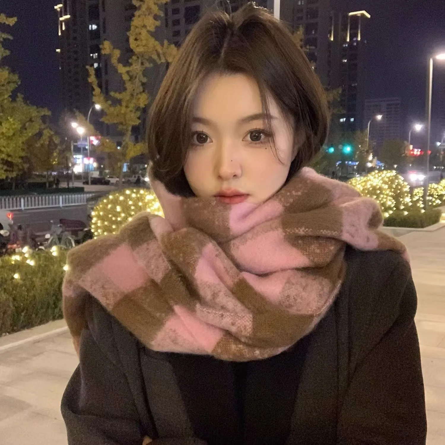 INSTOCK-Men's double-sided plaid high-end scarf