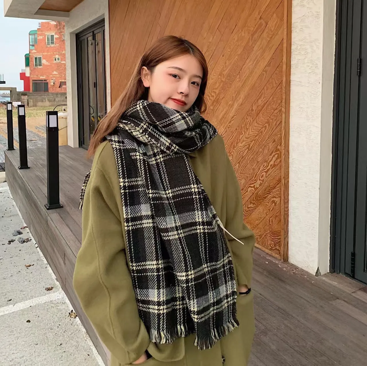 INSTOCK-Men's double-sided plaid high-end scarf