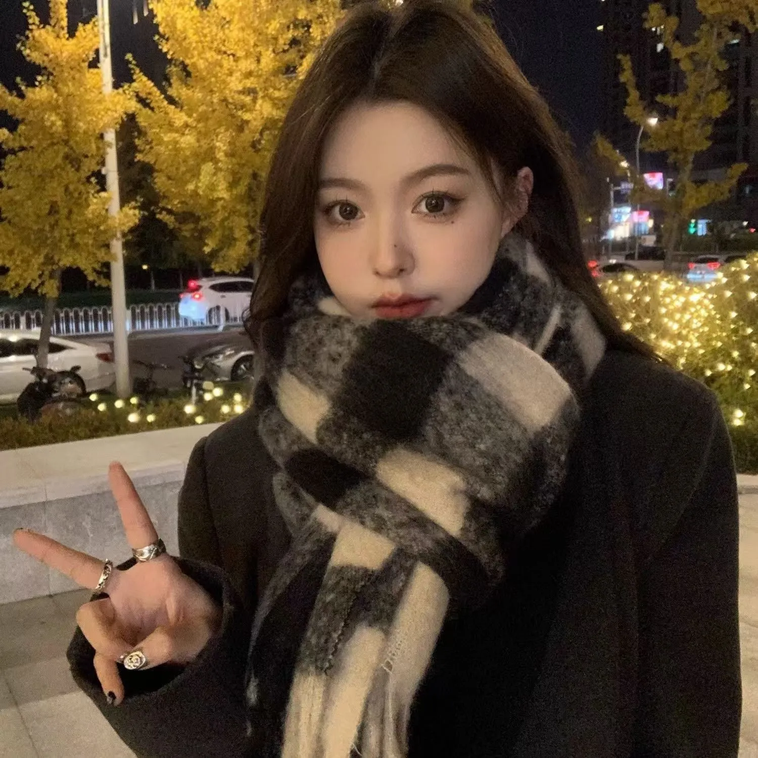INSTOCK-Men's double-sided plaid high-end scarf