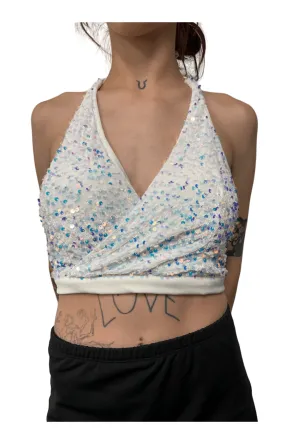 Iridescent Sequin Halter Top